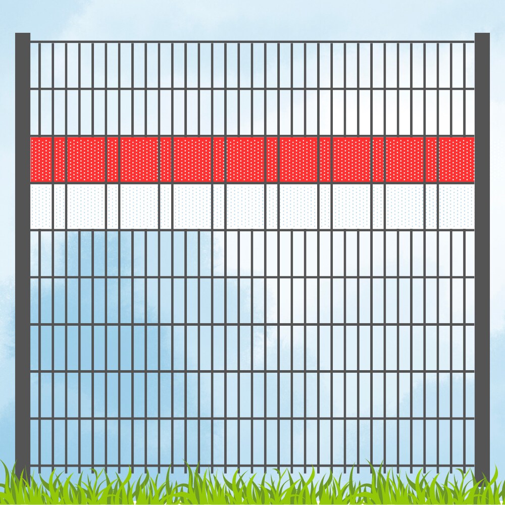 zaun|zu&reg; Sichtschutz Vereinsfarben Rot/Wei&szlig; Volle Streifenbreite GELOCHT - Bild 1