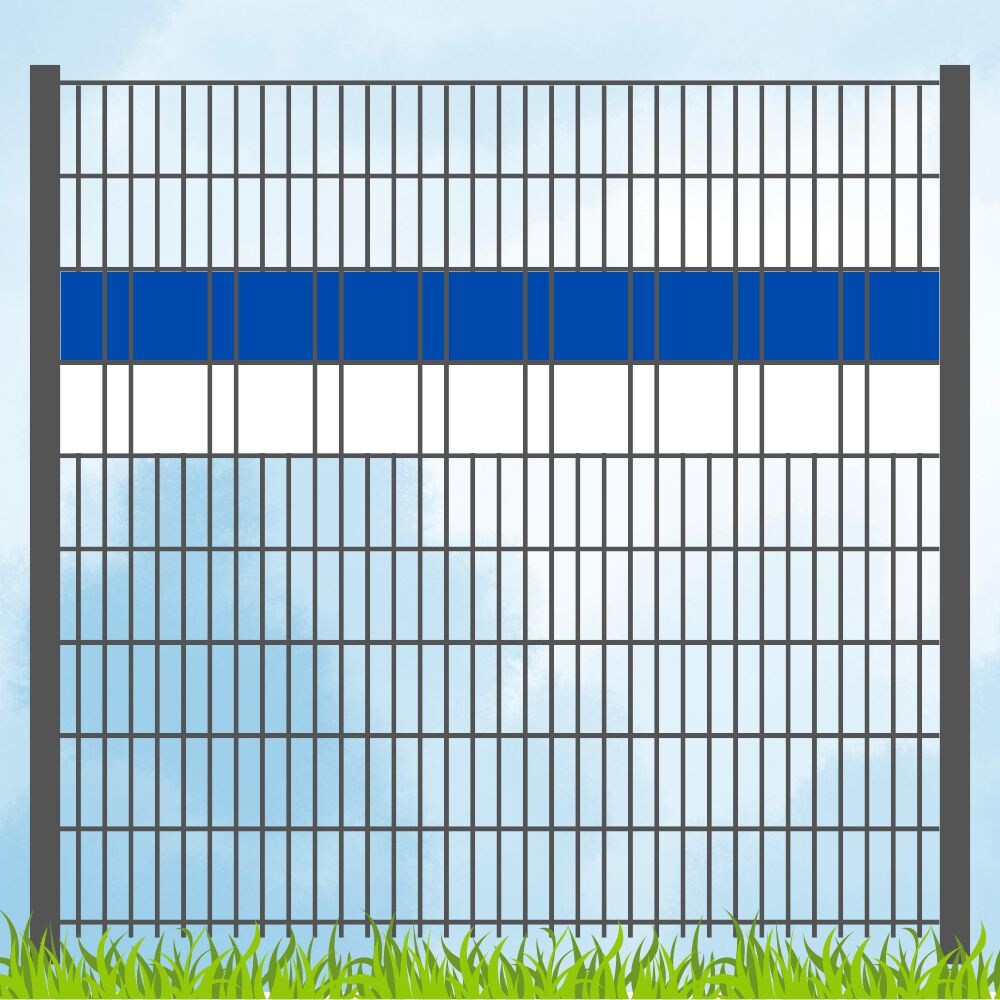 zaun|zu&reg; Sichtschutz PP Sichtschutz Fanartikel Vereinsfarben Blau/Wei&szlig; Volle Streifenbreite - Bild 1