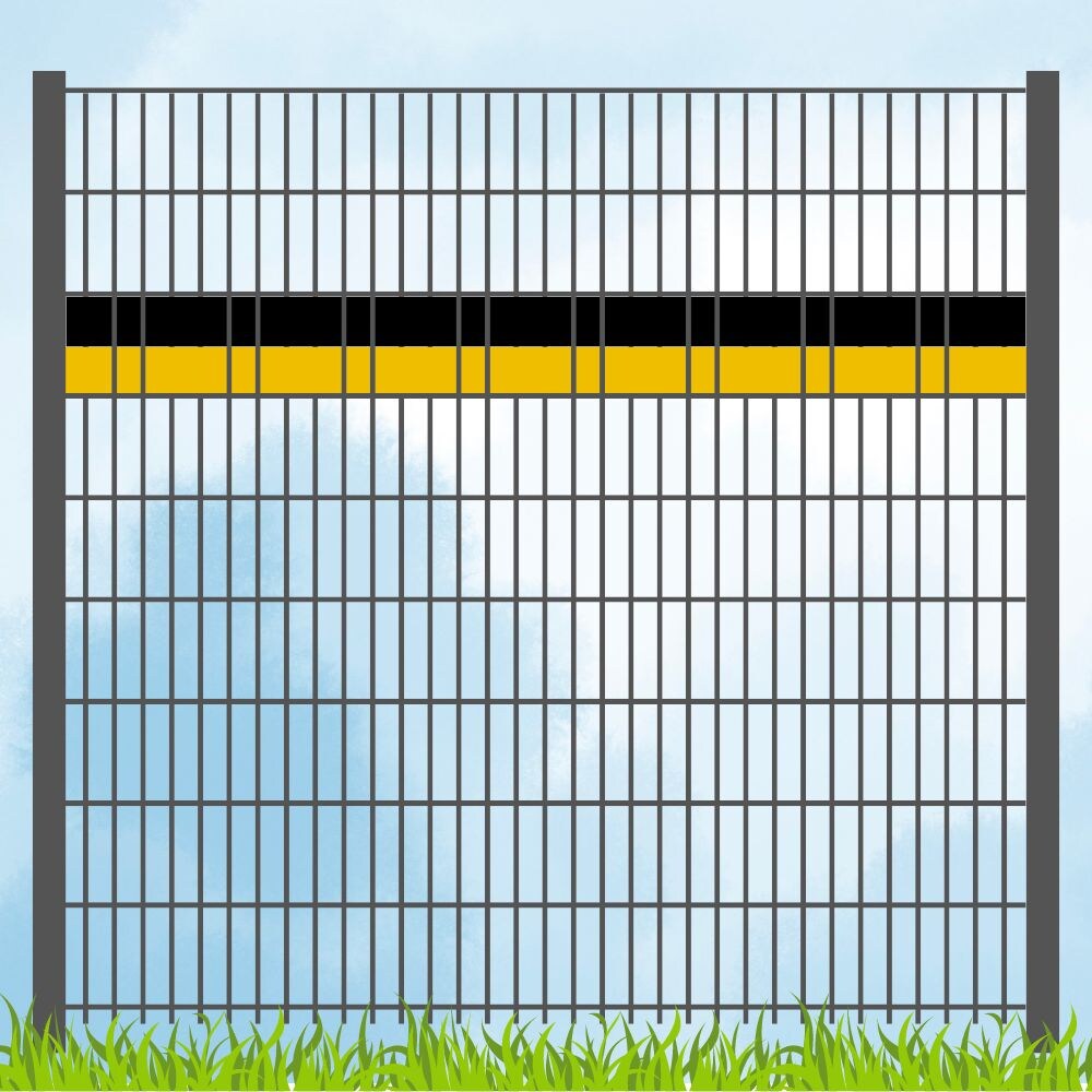 zaun|zu&reg; Sichtschutz Vereinsfarben Schwarz/Gelb Akzentstreifen - Bild 1