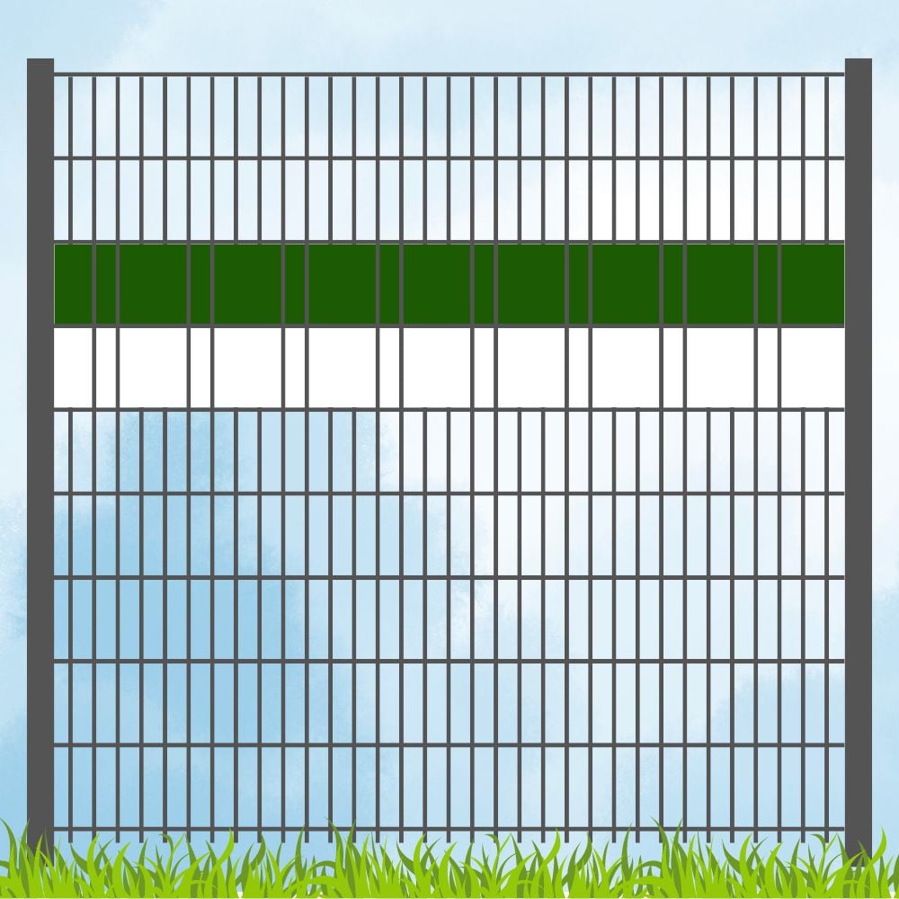 zaun|zu&reg; Sichtschutzstreifen Vereinsfarben Gr&uuml;n/Wei&szlig; Volle Streifenbreite - Bild 1