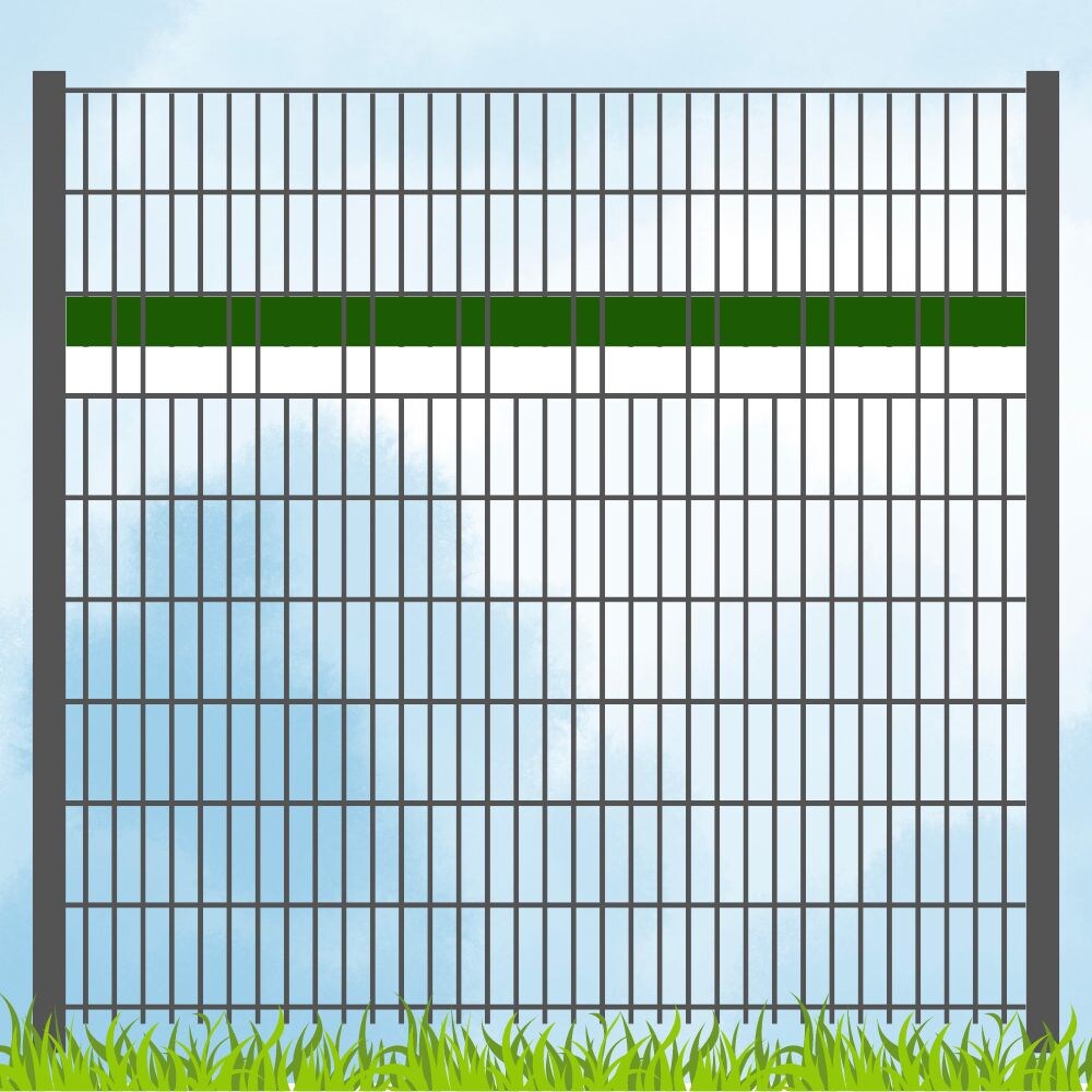 zaun|zu&reg; Sichtschutzstreifen Vereinsfarben Gr&uuml;n/Wei&szlig; Akzentstreifen - Bild 1