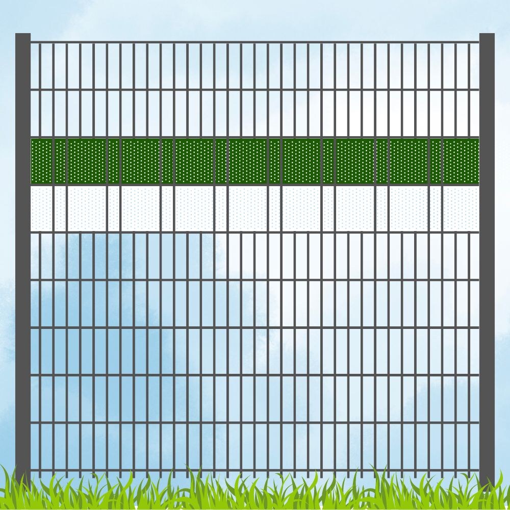 zaun|zu&reg; Sichtschutzstreifen Vereinsfarben Gr&uuml;n/Wei&szlig; Volle Streifenbreite Gelocht - Bild 1