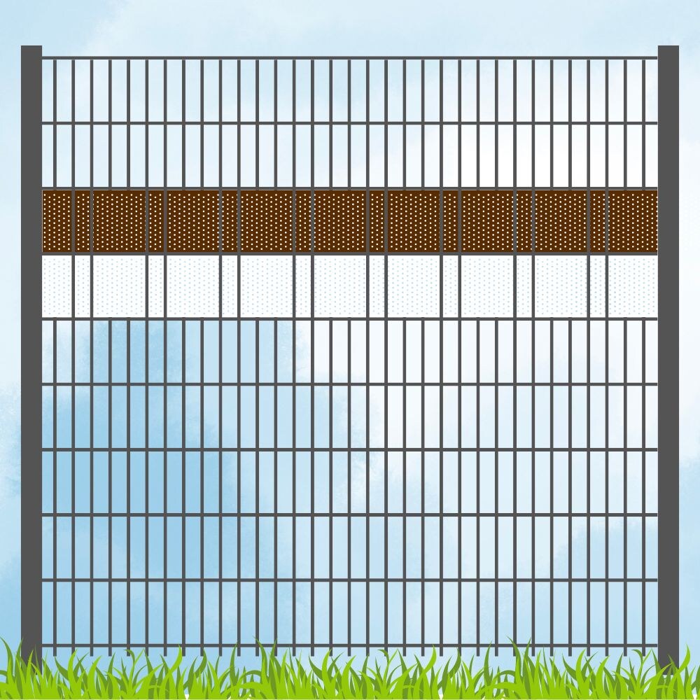 zaun zu® Sichtschutz Fanartikel Vereinsfarben Braun/Weiß Volle Streifenbreite GELOCHT | 04068864011224