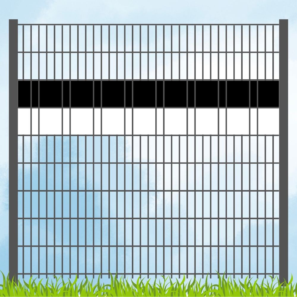 zaun|zu&reg; Sichtschutz Fanartikel Vereinsfarben Schwarz/Wei&szlig; Volle Streifenbreite - Bild 1