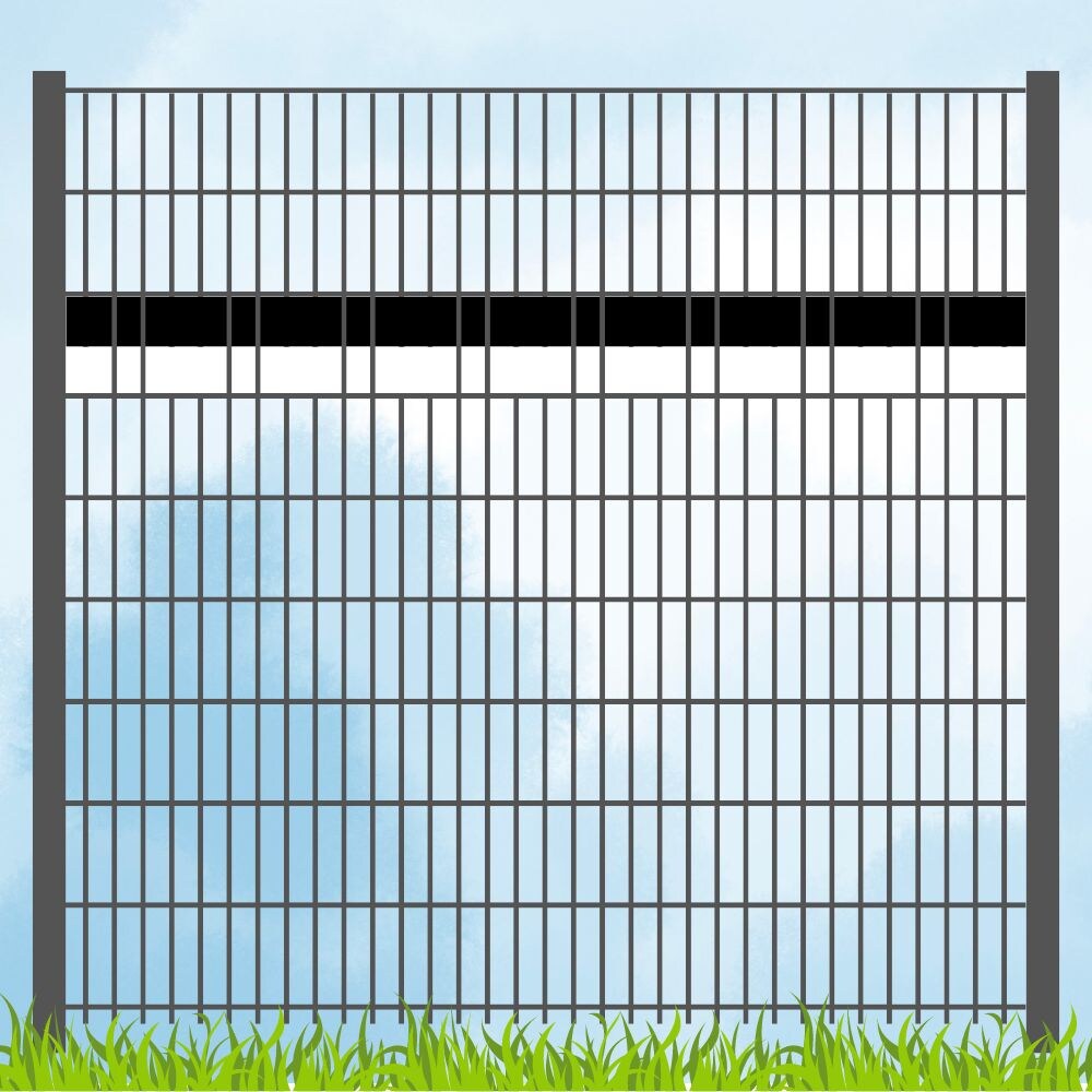 zaun|zu&reg; Sichtschutz Fanartikel Vereinsfarben Schwarz/Wei&szlig; Akzentstreifen - Bild 1