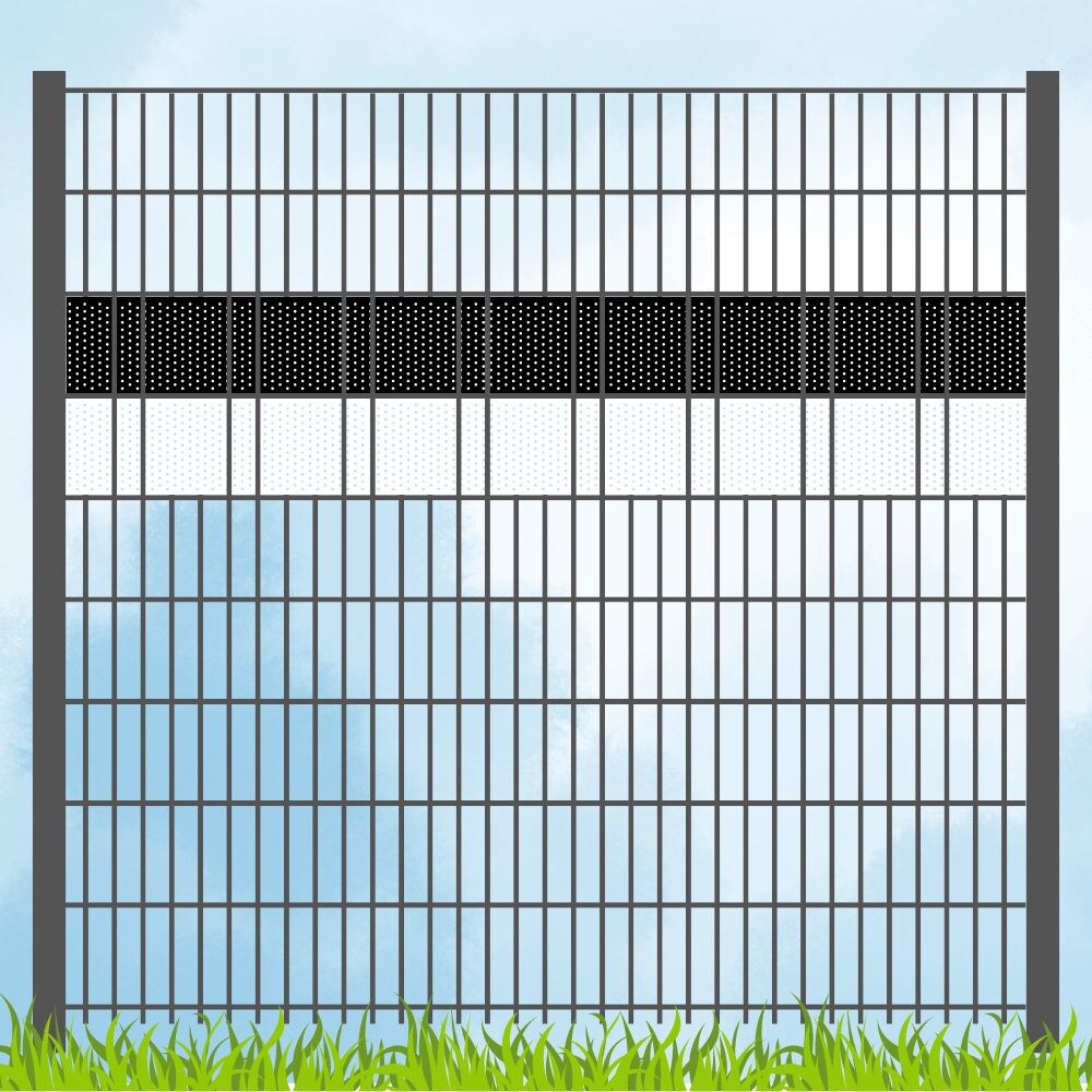 zaun|zu&reg; Sichtschutz Fanartikel Vereinsfarben Schwarz/Wei&szlig; Volle Streifenbreite GELOCHT - Bild 1