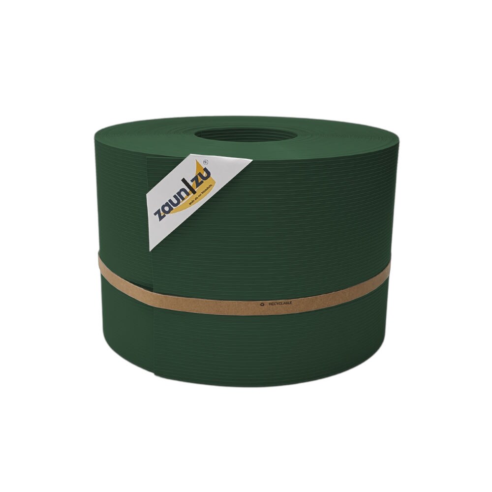 zaun zu® Sichtschutzstreifen Rille PP für Doppelstabmatte Zaunblende Tannengrün 50m