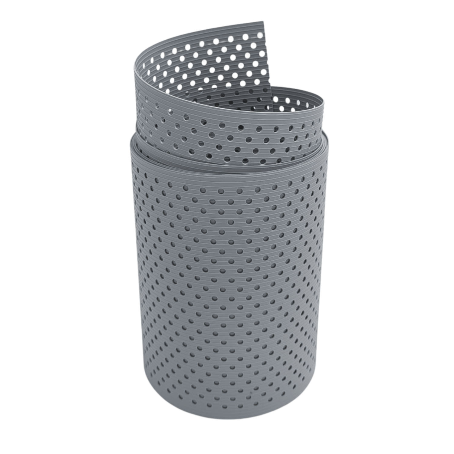 zaun|zu&reg; Sichtschutz Rille Gelocht 15 Prozent PP Streifen Fenstergrau 2,55m - Bild 1