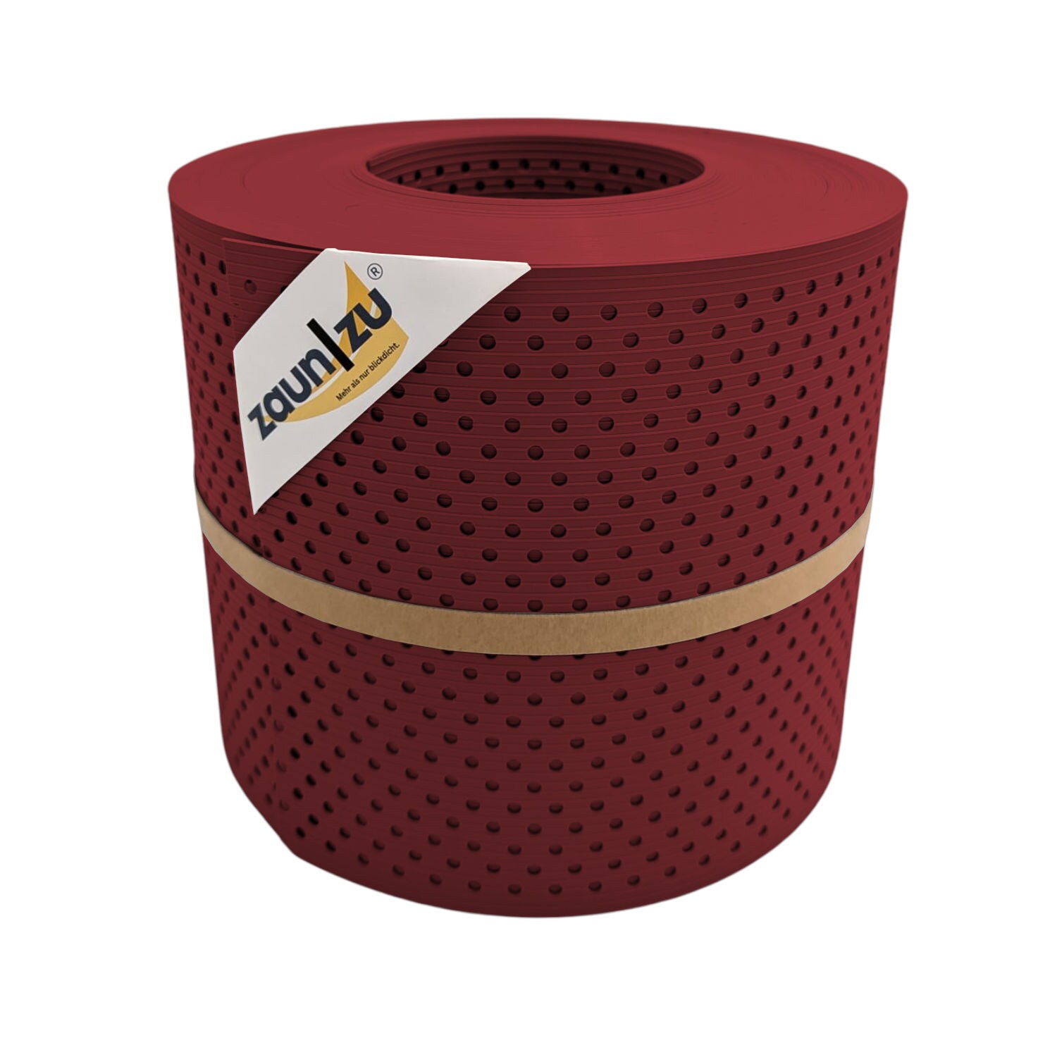 zaun|zu&reg; Sichtschutz Rille Gelocht 15 Prozent PP Streifen Bordeauxrot 26m - Bild 1
