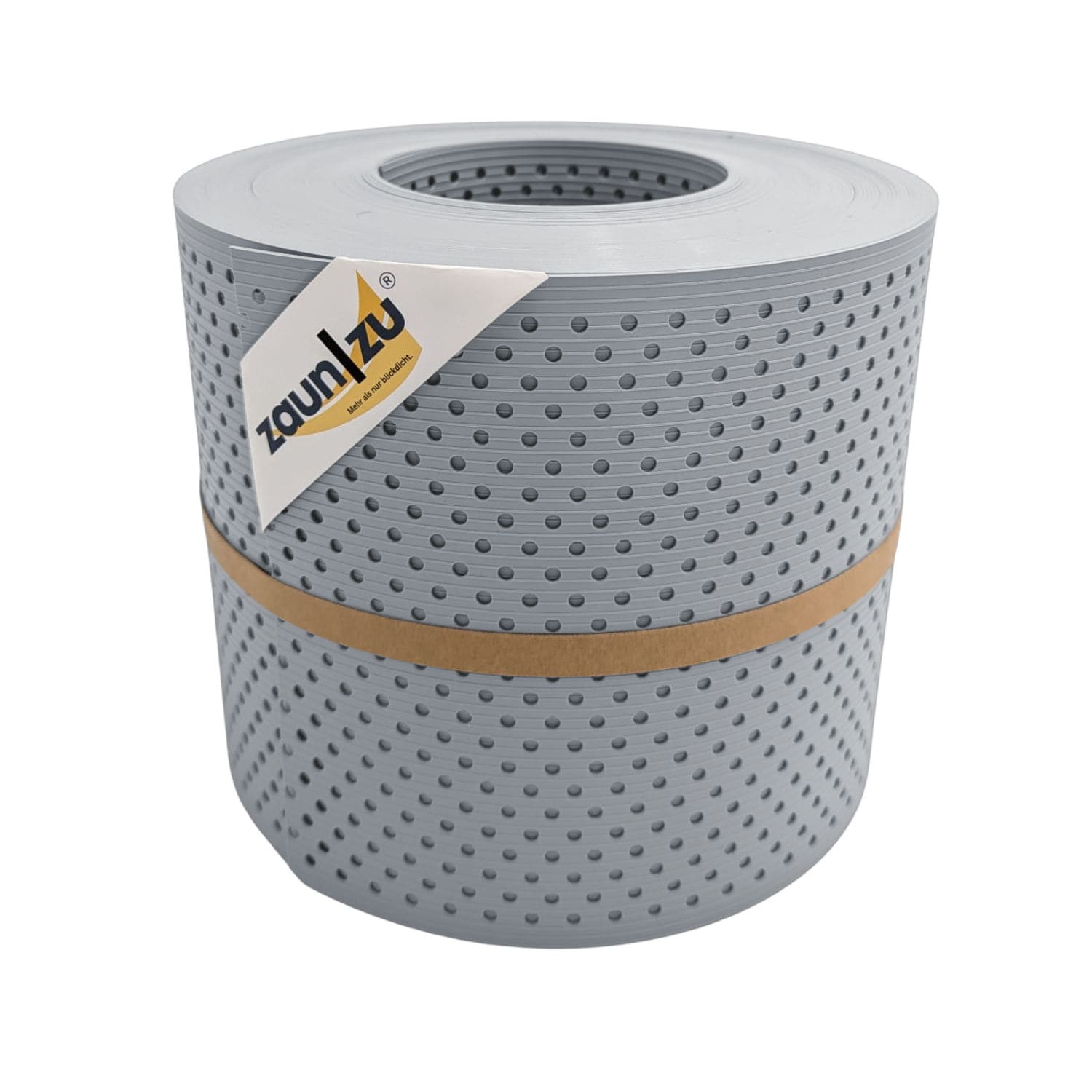zaun|zu&reg; Sichtschutzstreifen Rille Gelocht 15 Prozent PP Streifen Fenstergrau 26m - Bild 1