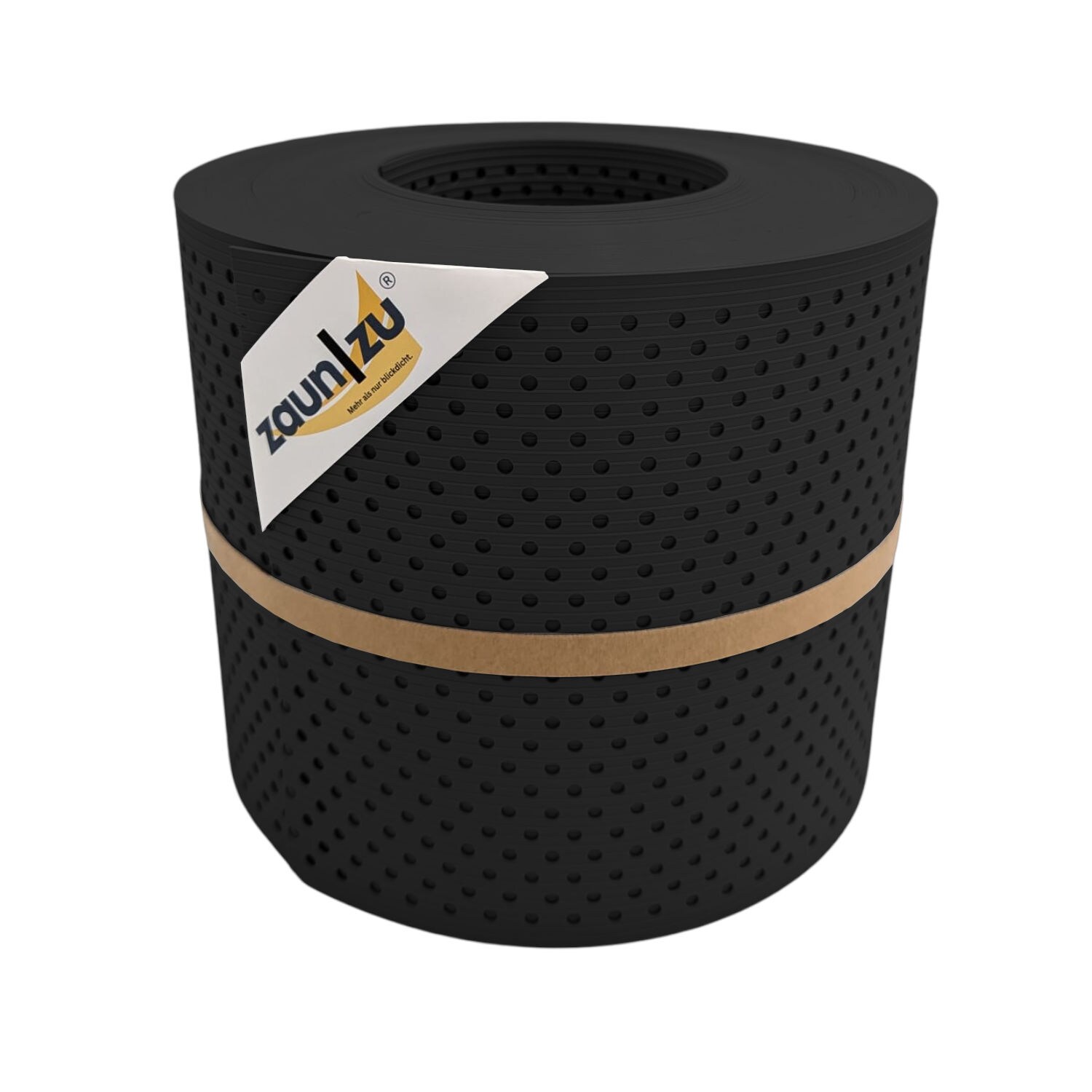 zaun|zu&reg; Sichtschutzstreifen Rille Gelocht 15 Prozent PP Streifen Schwarz 26m - Bild 1