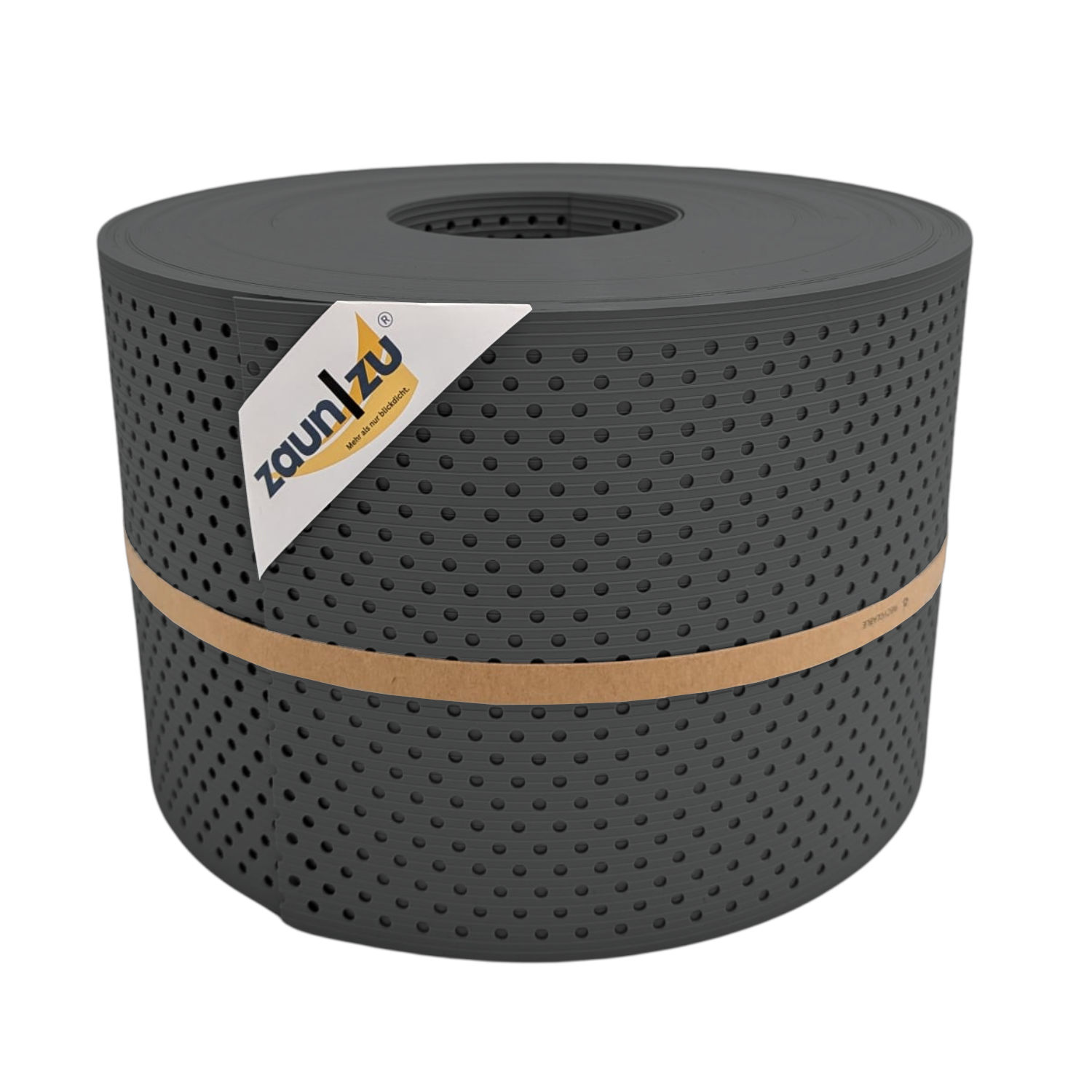 zaun|zu&reg; Sichtschutz Rille Gelocht 15 Prozent PP Streifen Anthrazit 50m - Bild 1