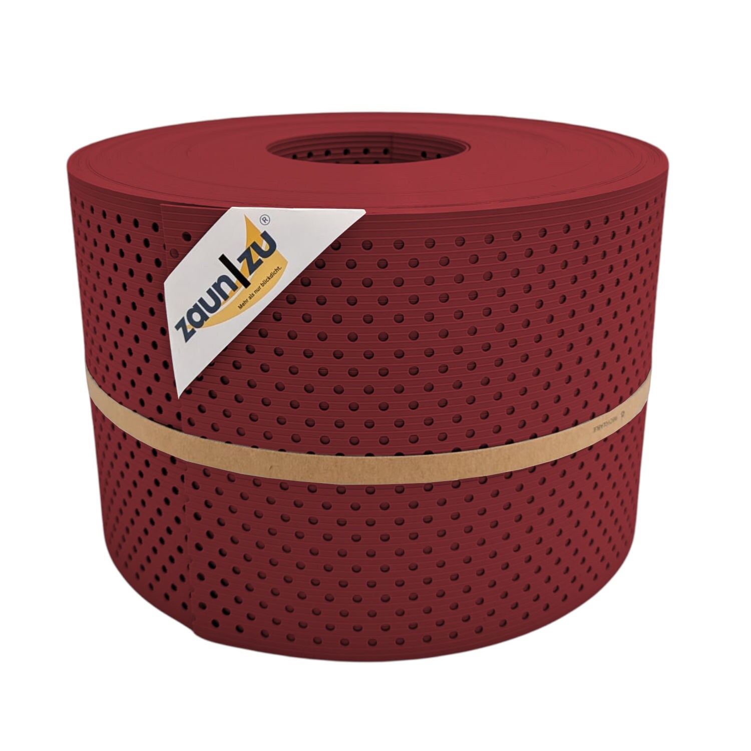 zaun|zu&reg; Sichtschutzstreifen Rille Gelocht 15 Prozent PP Streifen Bordeauxrot 50m - Bild 1