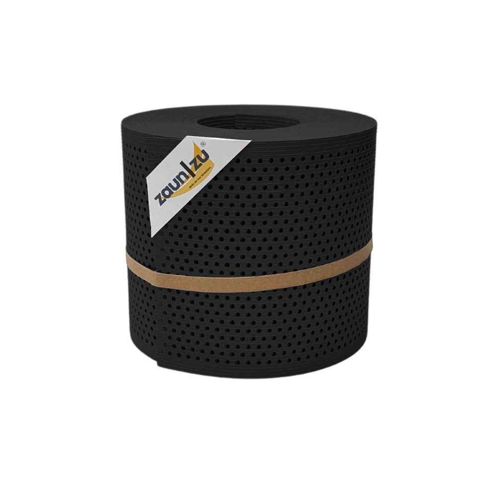 zaun|zu&reg; Sichtschutz Rille Gelocht 20 Prozent PP Streifen Schwarz 26m - Bild 1