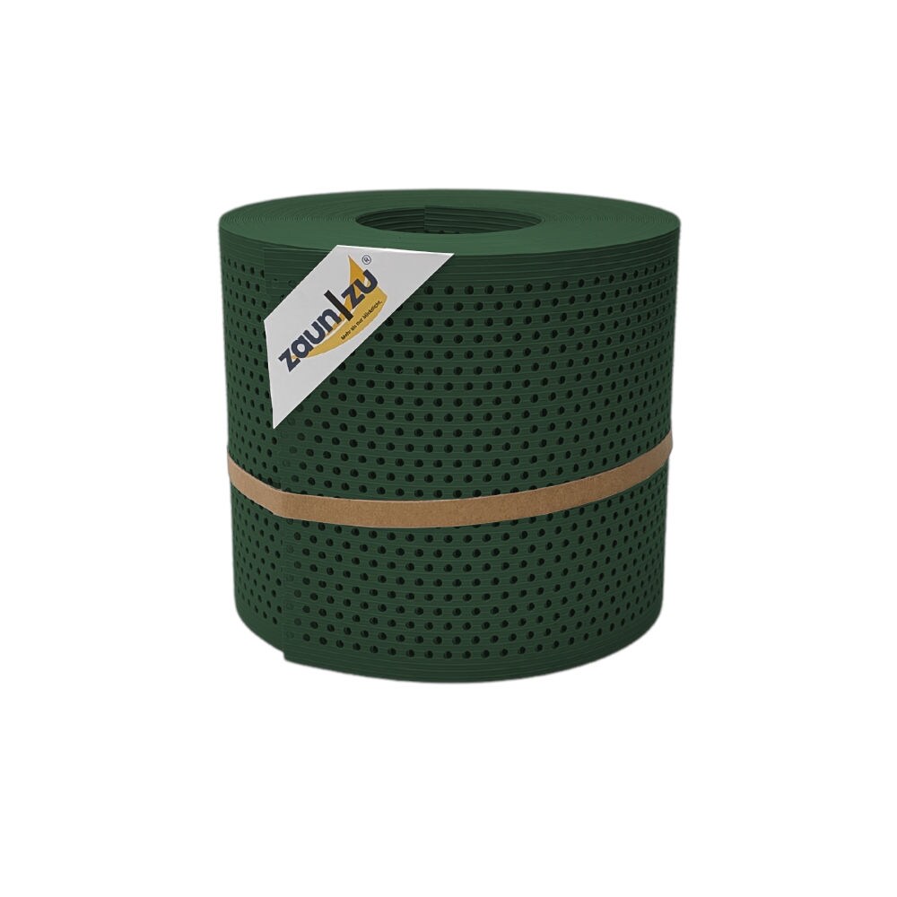 zaun|zu&reg; Sichtschutz Rille Gelocht 20 Prozent PP Streifen Tannengr&uuml;n 26m - Bild 1