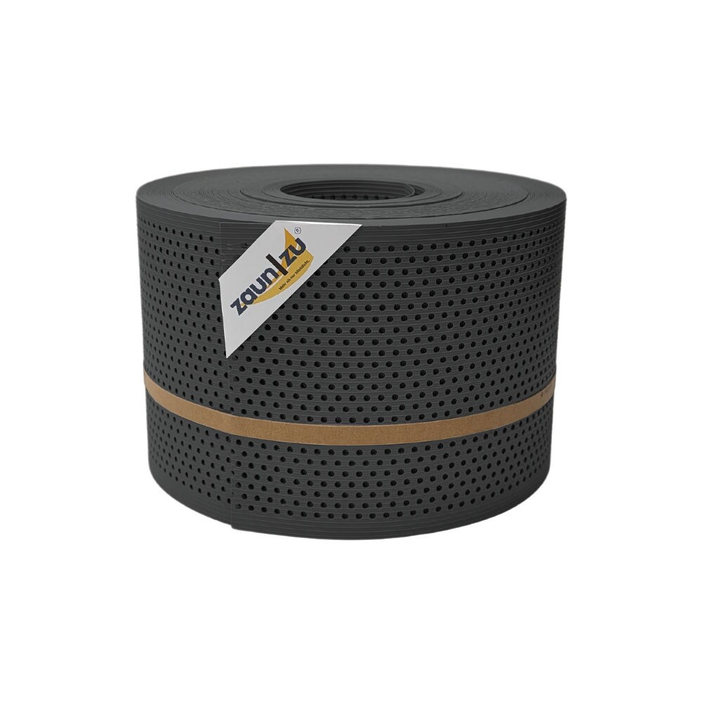 zaun zu® Sichtschutzstreifen Rille Gelocht 20 Prozent PP Streifen Anthrazit 50m
