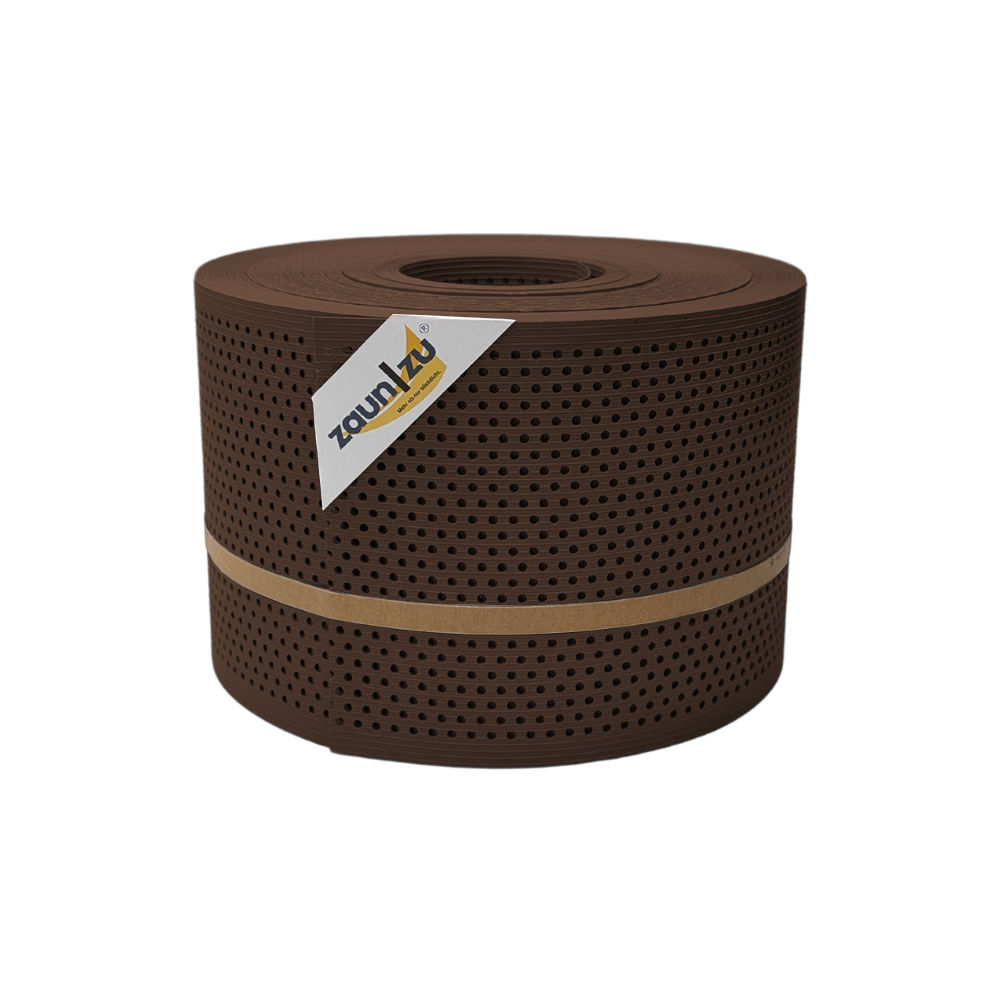 zaun|zu&reg; Sichtschutz Rille Gelocht 20 Prozent PP Streifen Braun 50m - Bild 1