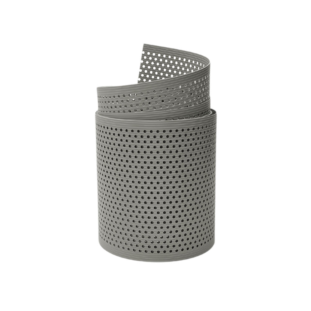 zaun|zu&reg; Sichtschutzstreifen Rille Gelocht 20 Prozent PP Streifen Steingrau 2,55m - Bild 1