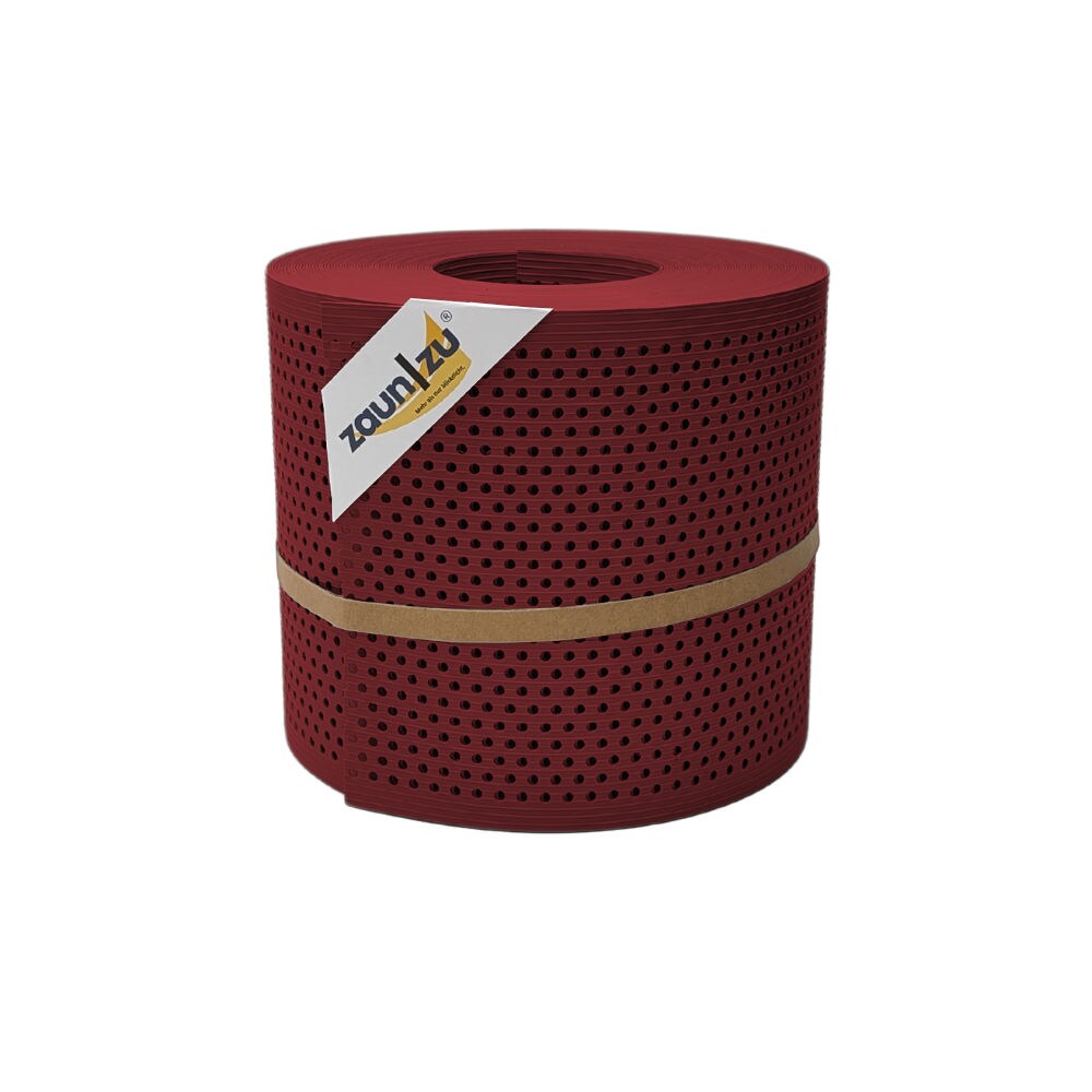 zaun|zu&reg; Sichtschutzstreifen Rille Gelocht 20 Prozent PP Streifen Bordeauxrot 26m - Bild 1