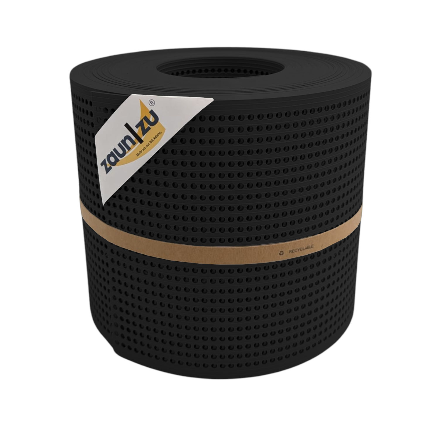 zaun|zu&reg; Sichtschutzstreifen Rille Gelocht 30 Prozent PP Streifen Schwarz 26m - Bild 1