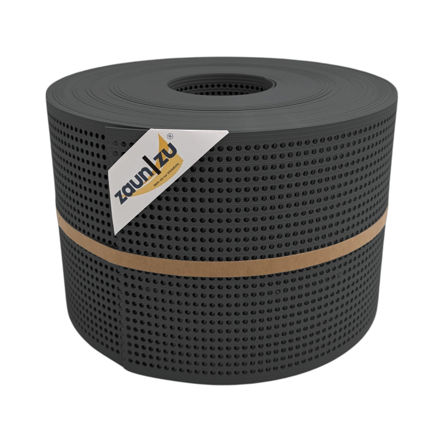 zaun|zu&reg; Sichtschutz Rille Gelocht 30 Prozent PP Streifen Anthrazit 50m - Bild 1