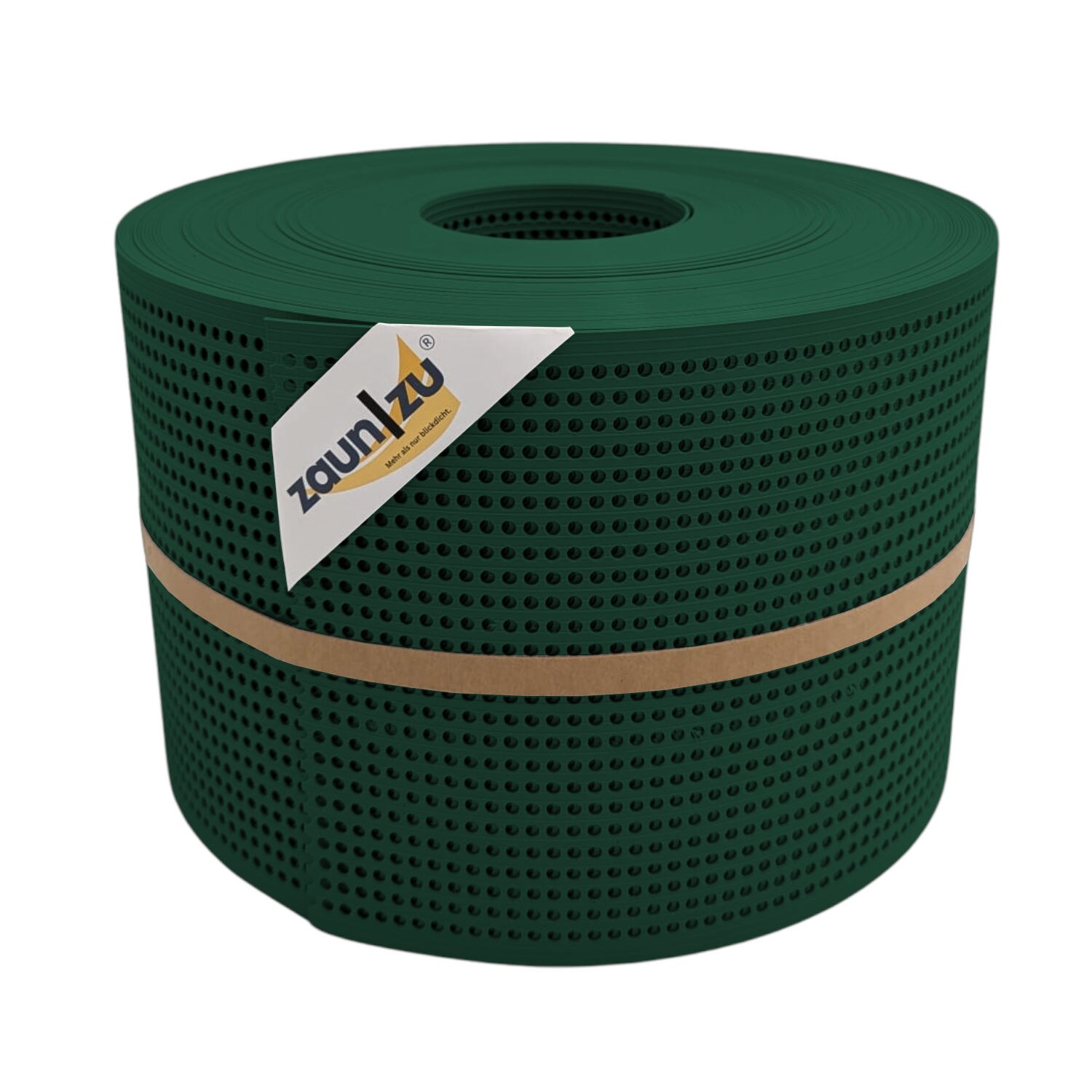 zaun|zu&reg; Sichtschutzstreifen Rille Gelocht 30 Prozent PP Streifen Gr&uuml;n 50m - Bild 1