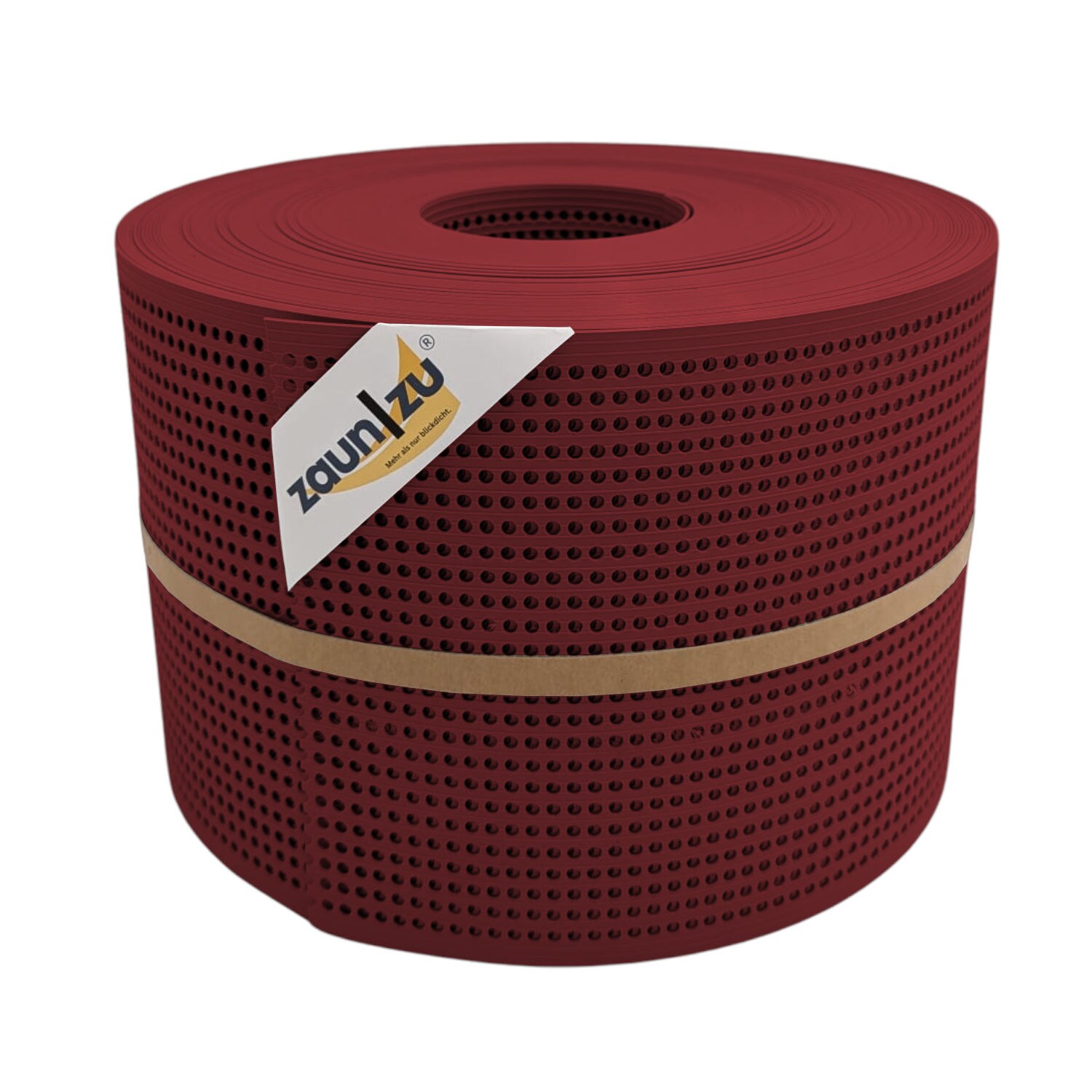 zaun|zu&reg; Sichtschutzstreifen Rille Gelocht 30 Prozent PP Streifen Bordeauxrot 50m - Bild 1