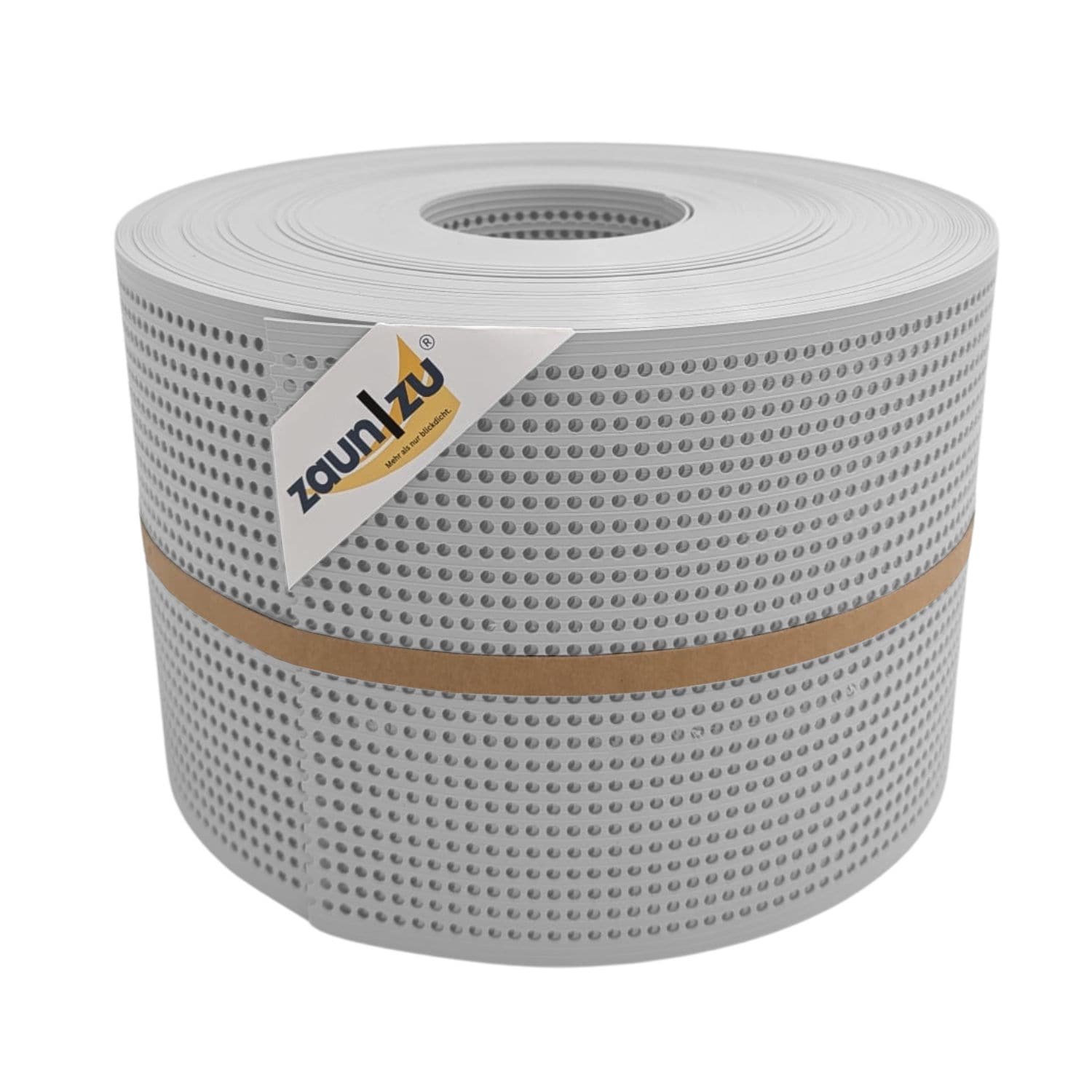 zaun|zu&reg; Sichtschutzstreifen Rille Gelocht 30 Prozent PP Streifen Lichtgrau 50m - Bild 1