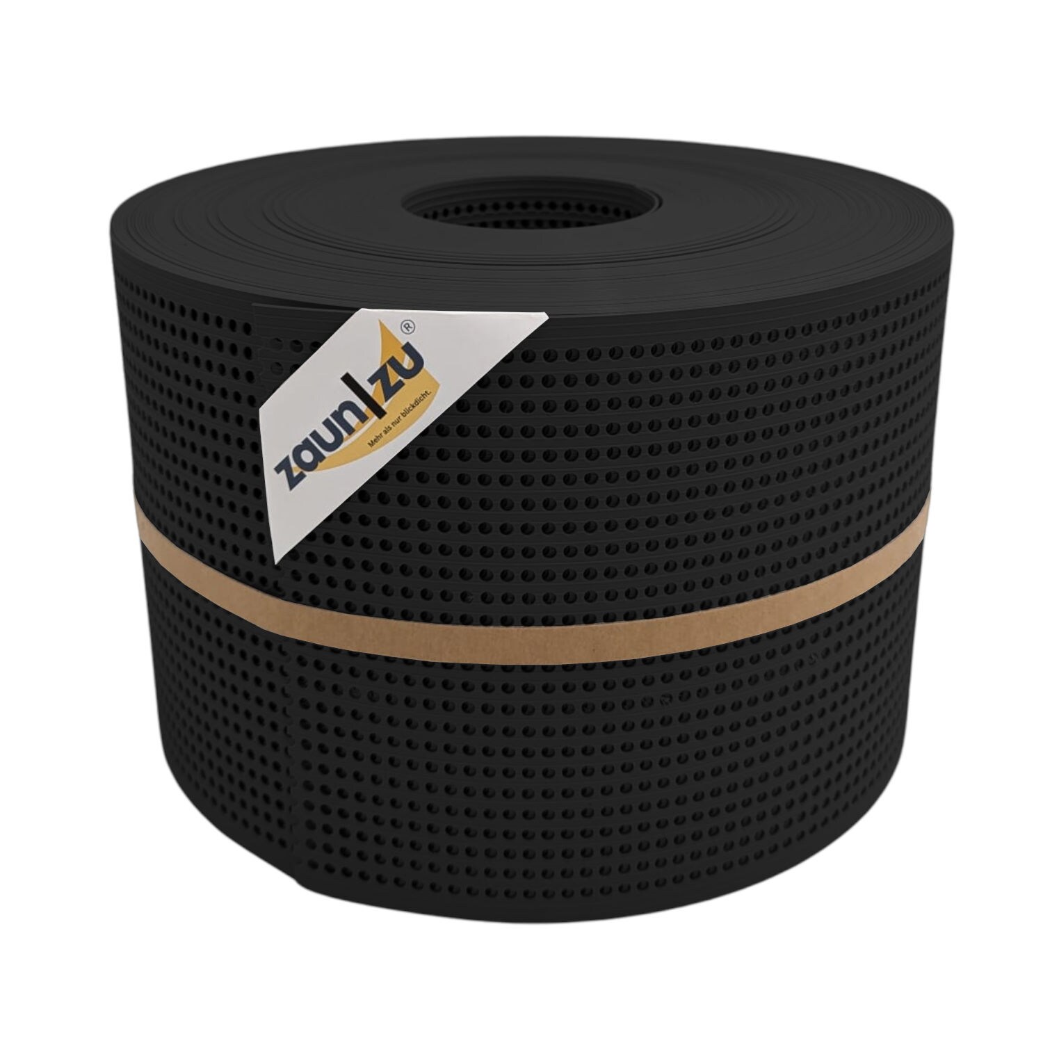 zaun zu® Sichtschutzstreifen Rille Gelocht 30 Prozent PP Streifen Schwarz 50m
