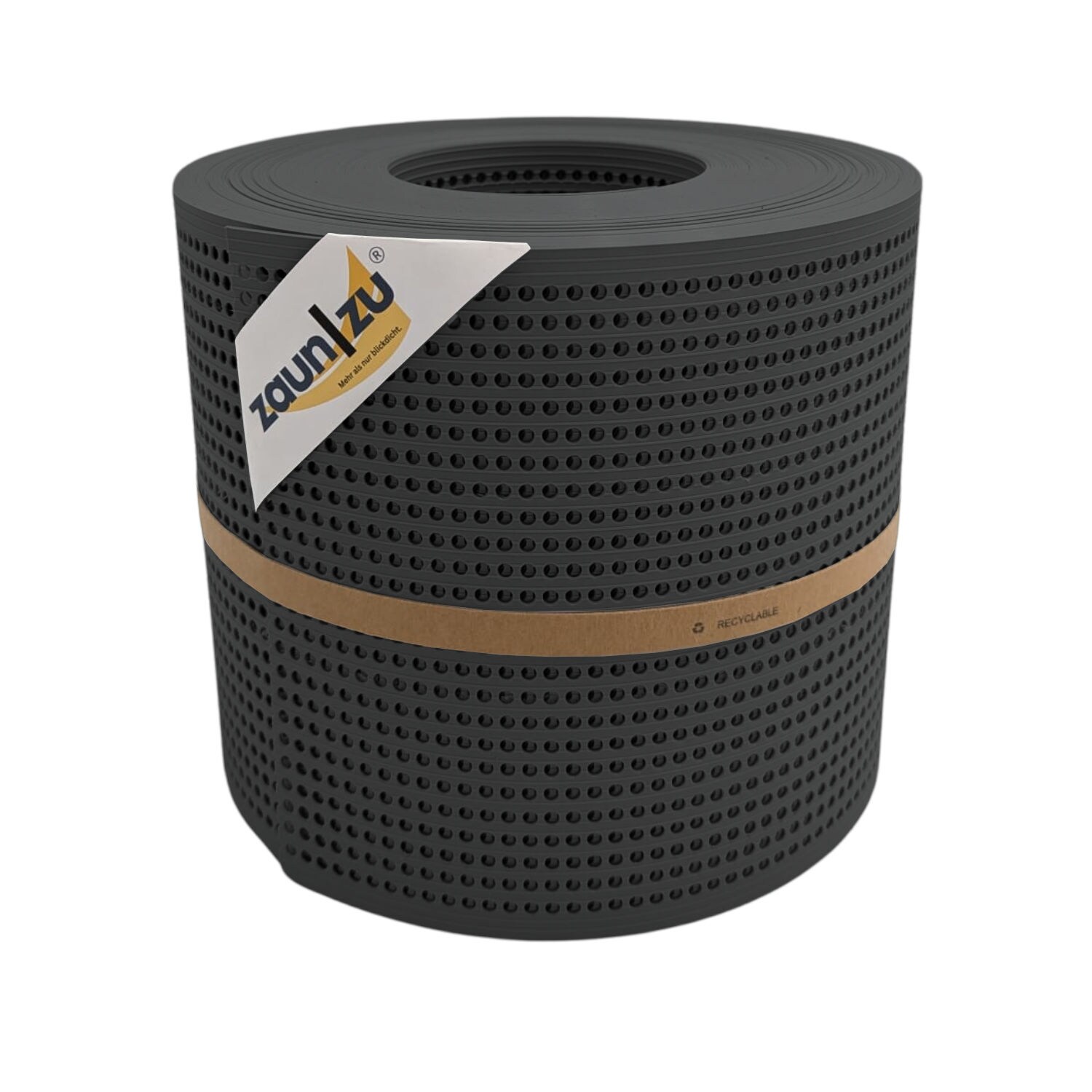 zaun zu® Sichtschutzstreifen Rille Gelocht 30 Prozent PP Streifen Anthrazit 26m