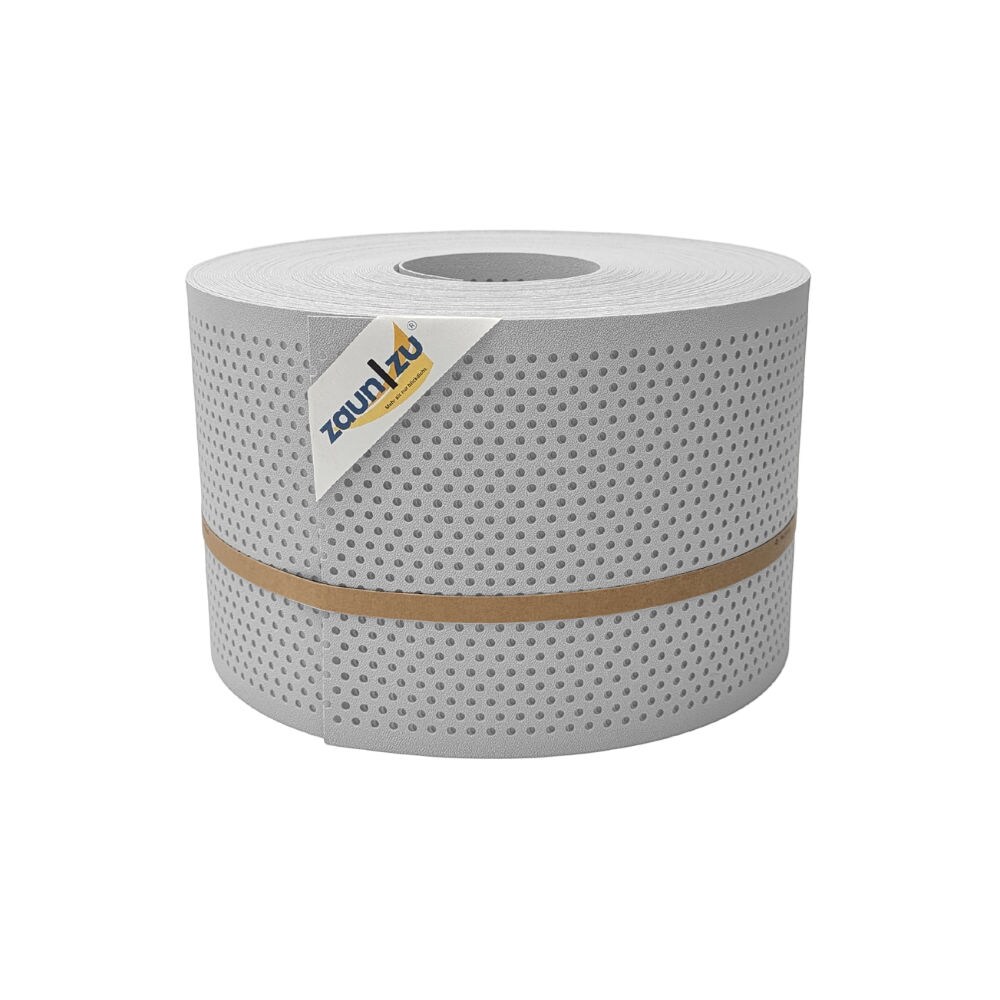 zaun zu® Sichtschutzstreifen PP Premium Gelocht 20 Prozent Streifen Lichtgrau 50m