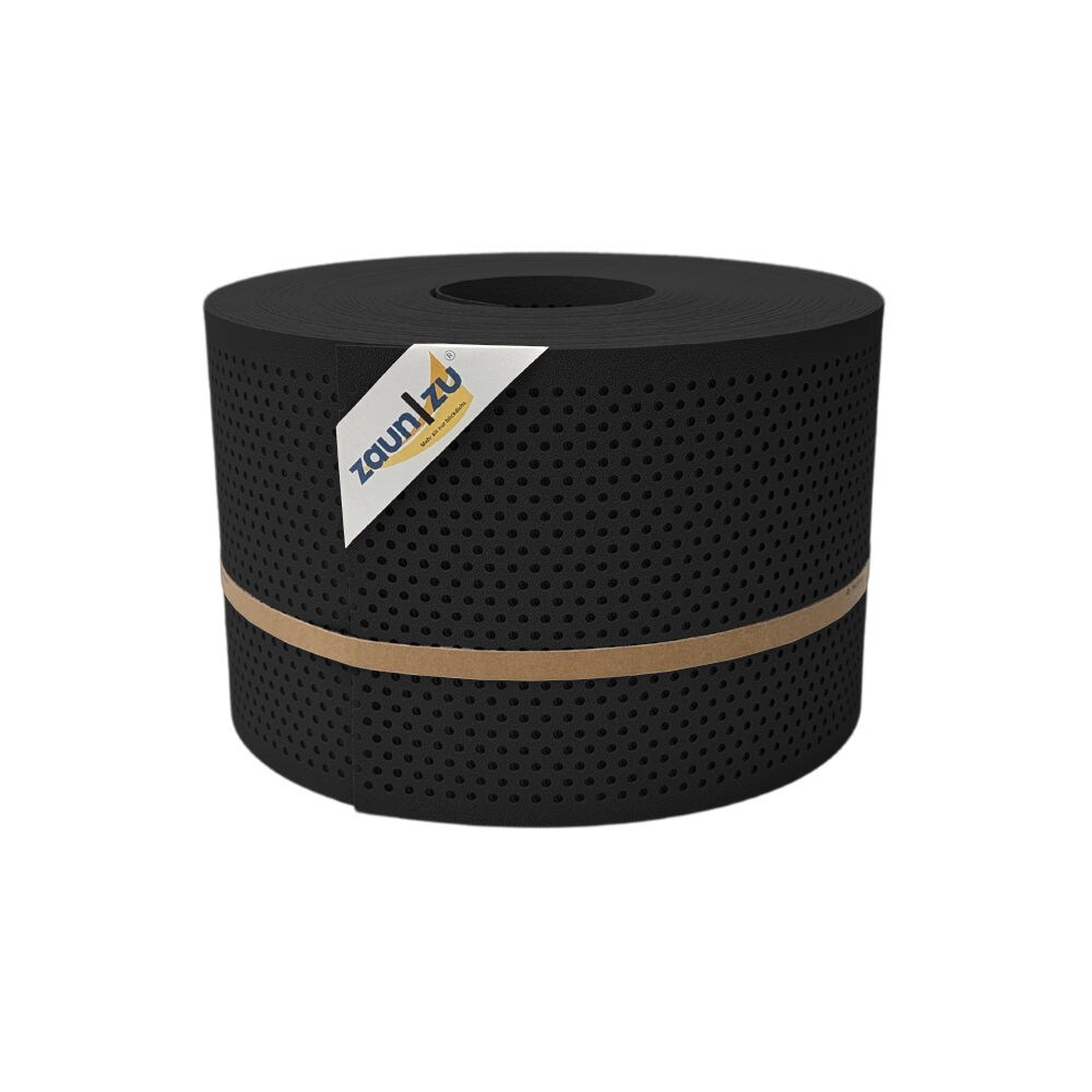 zaun zu® Sichtschutzstreifen PP Premium Gelocht 20 Prozent Streifen Tiefschwarz 50m