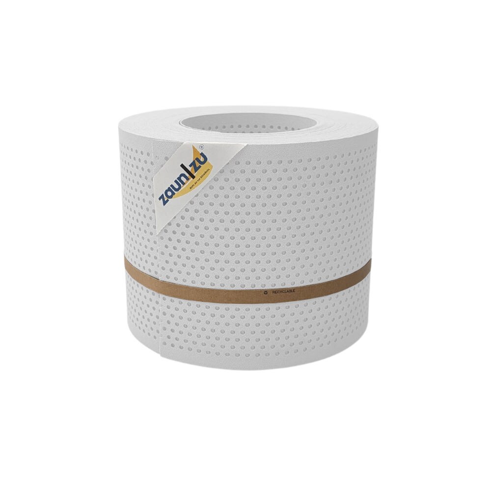 zaun zu® Sichtschutzstreifen PP Premium Gelocht 20 Prozent Streifen Weiß 26m