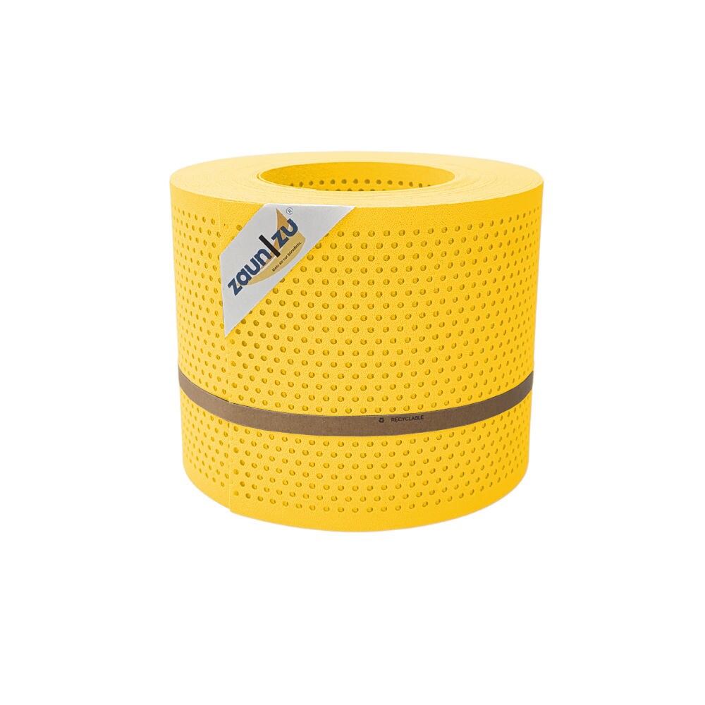 zaun zu® Sichtschutzstreifen PP Premium Gelocht 20 Prozent Streifen Gelb 26m