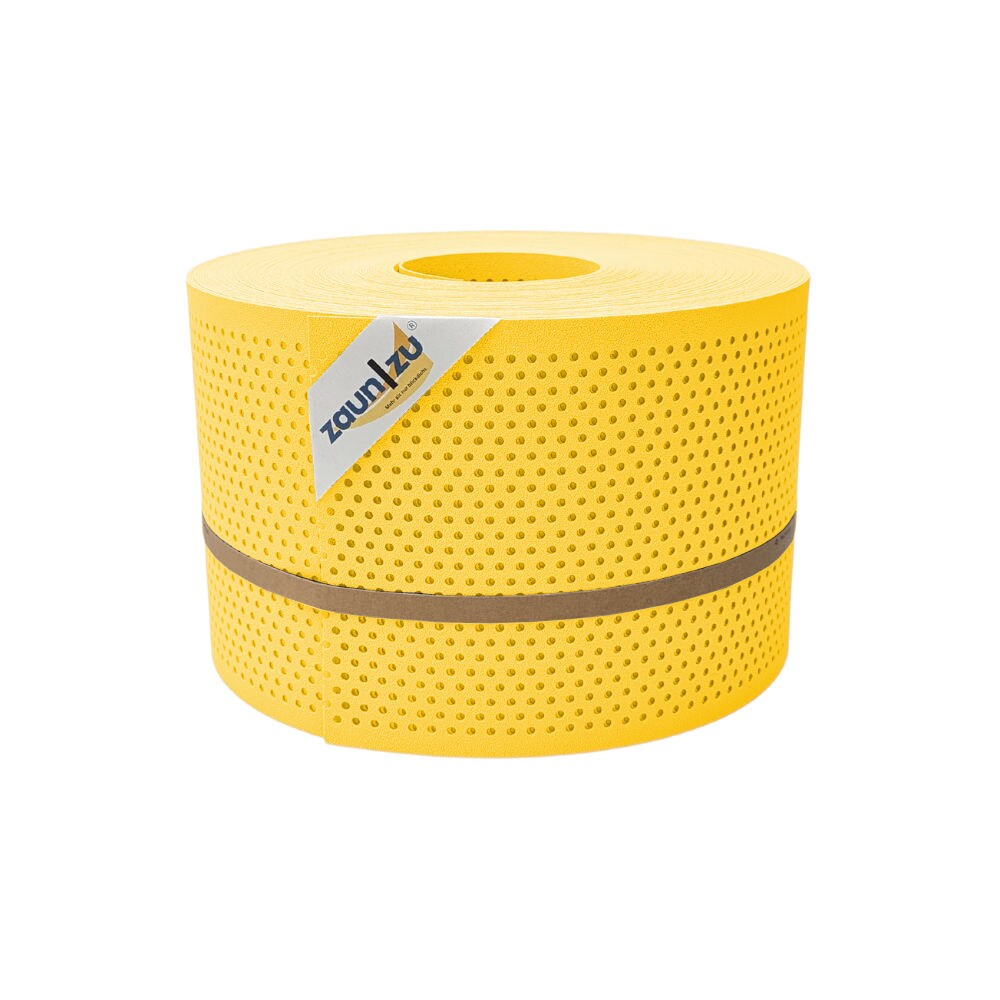 zaun|zu&reg; Sichtschutzstreifen PP Premium Gelocht 20 Prozent Streifen Gelb 50m - Bild 1