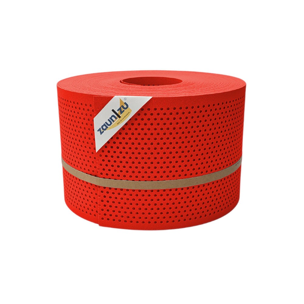 zaun zu® Sichtschutzstreifen PP Premium Gelocht 20 Prozent Streifen Rot 50m