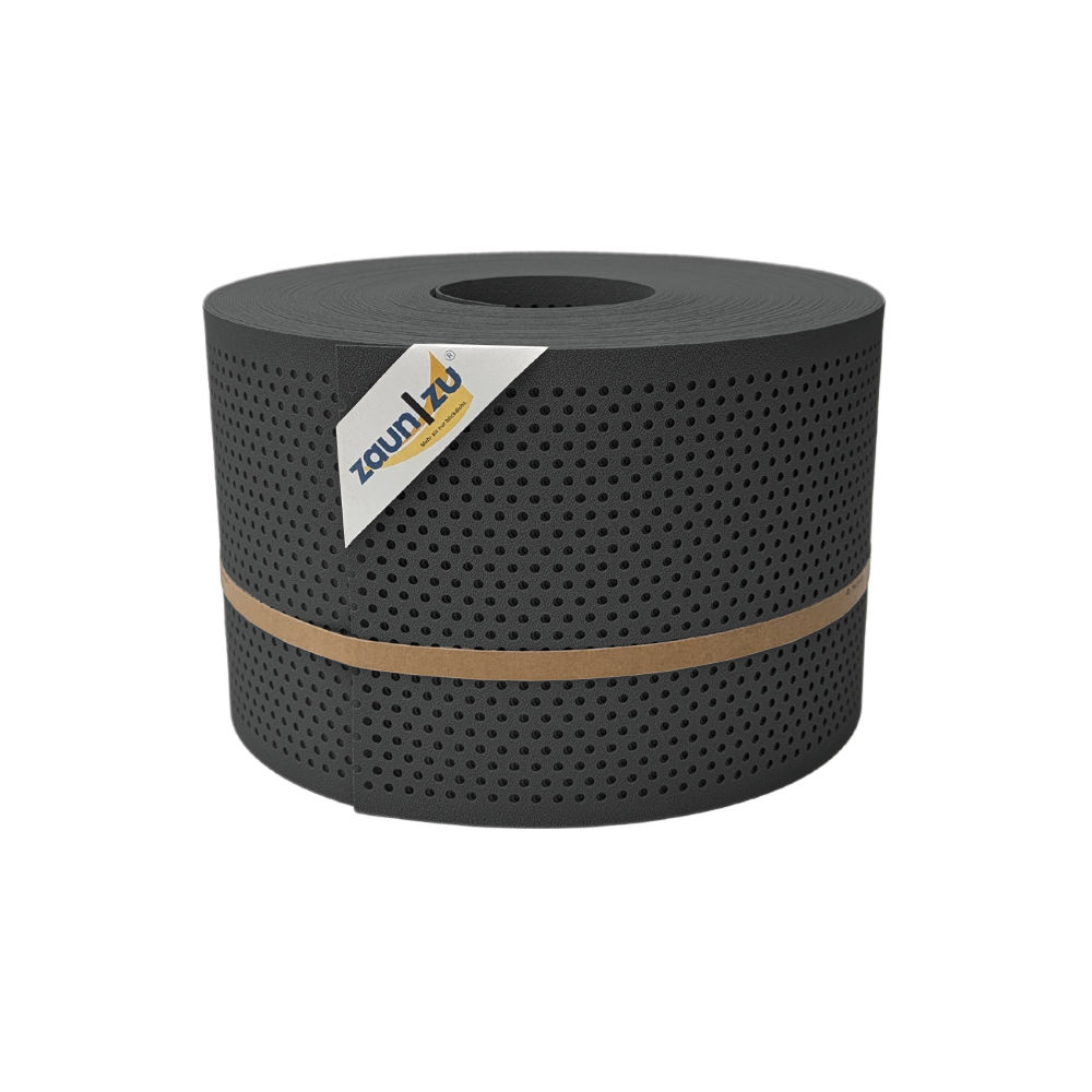 zaun|zu&reg; Sichtschutzstreifen PP Premium Gelocht 20 Prozent Streifen Anthrazit 50m - Bild 1