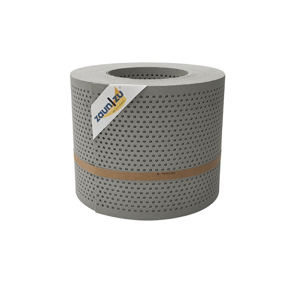 zaun|zu&reg; Sichtschutzstreifen PP Premium Gelocht 20 Prozent Streifen Steingrau 26m - Bild 1