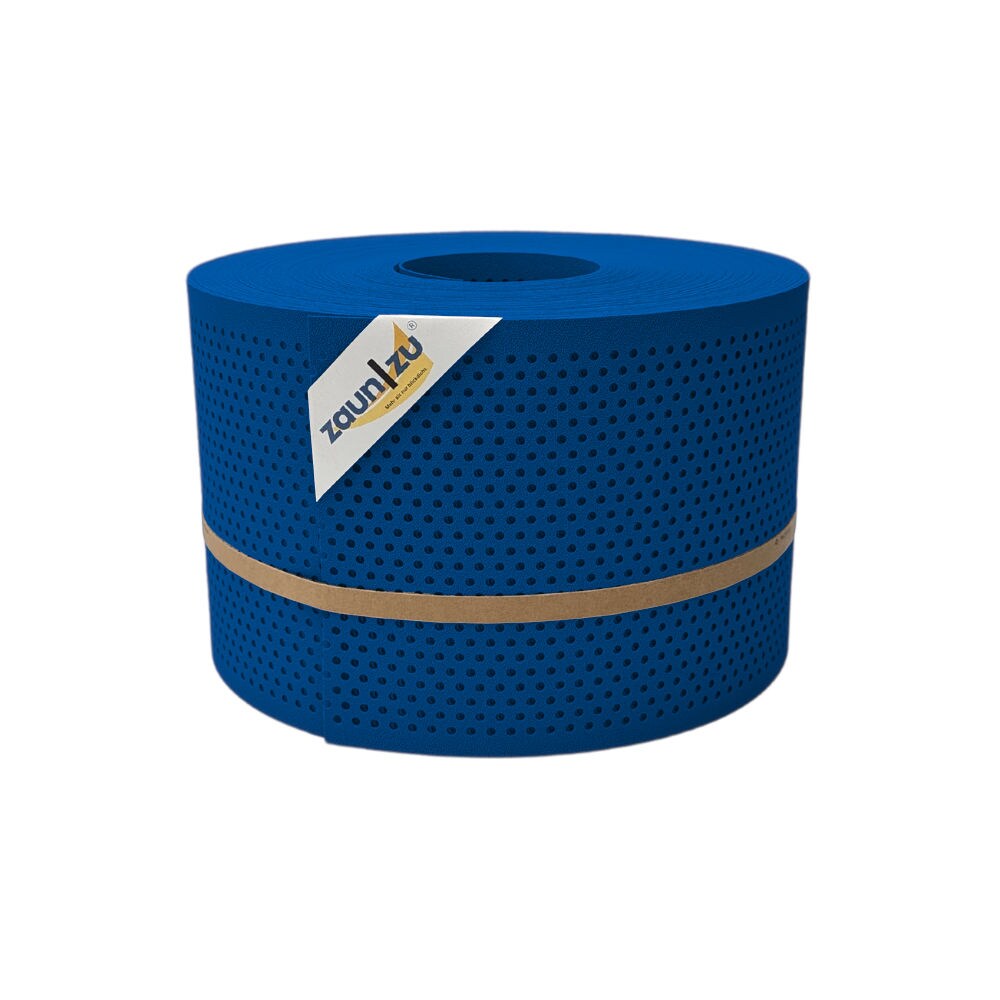 zaun zu® Sichtschutzstreifen PP Premium Gelocht 20 Prozent Streifen Enzianblau 50m