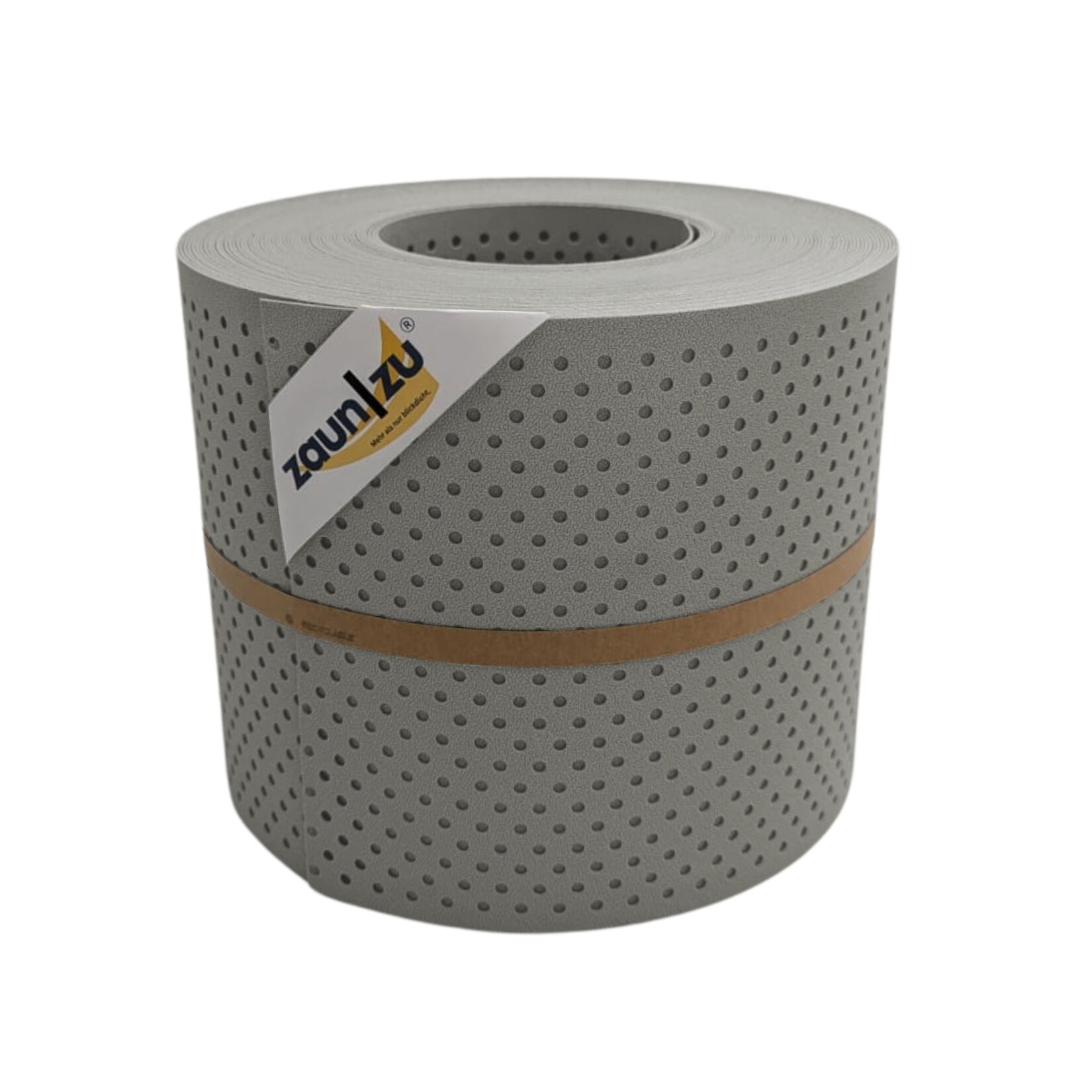 zaun zu® Sichtschutzstreifen PP Premium Gelocht 15 Prozent Streifen Steingrau 26m