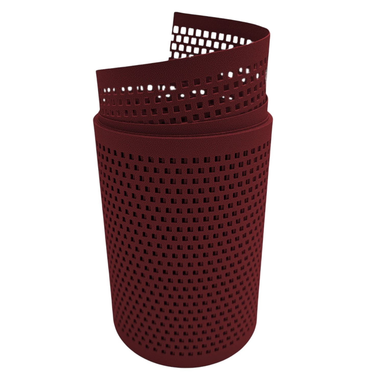 zaun|zu&reg; Sichtschutzstreifen Gelocht Quadrat Muster f&uuml;r Doppelstabmatten Bordeauxrot 2,55m - Bild 1