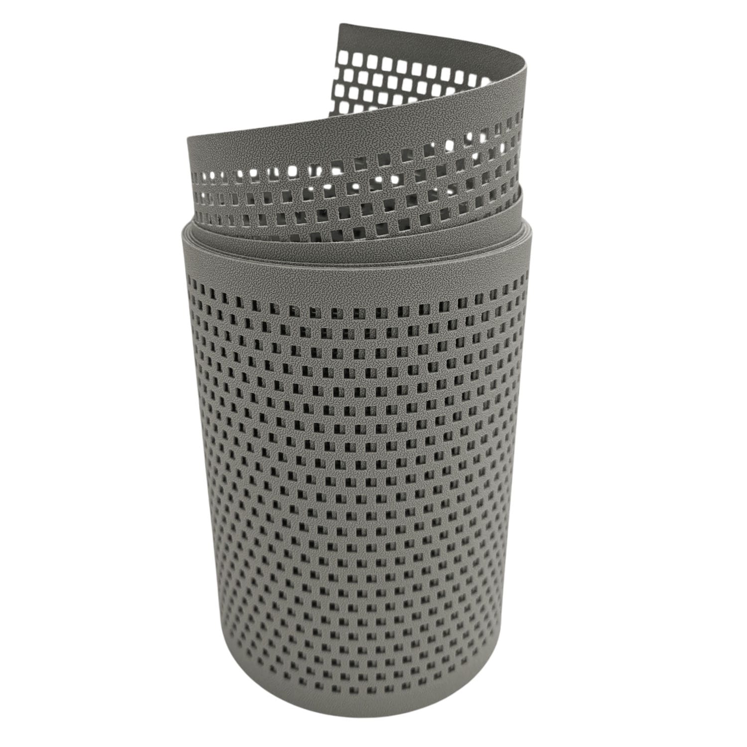 zaun|zu&reg; Sichtschutzstreifen Gelocht Quadrat Muster f&uuml;r Doppelstabmatten Steingrau 2,55m - Bild 1