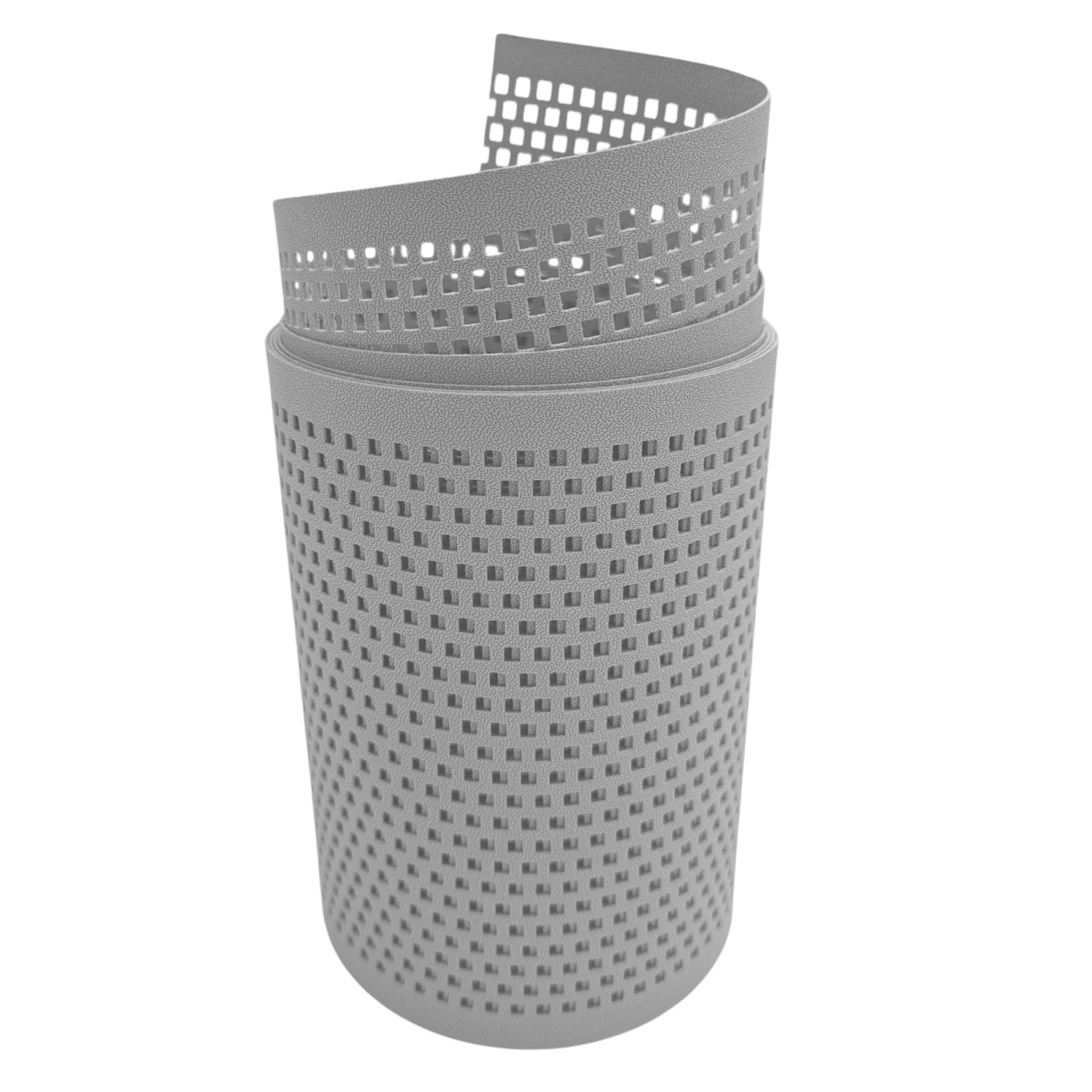 zaun|zu&reg; Sichtschutzstreifen Gelocht Quadrat Muster f&uuml;r Doppelstabmatten Lichtgrau 2,55m - Bild 1