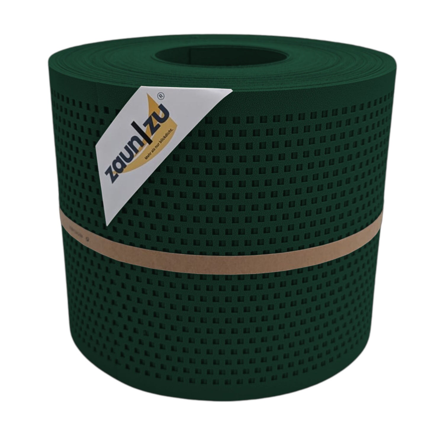 zaun|zu&reg; Sichtschutzstreifen Gelocht Quadrat Muster f&uuml;r Doppelstabmatten Gr&uuml;n 26m - Bild 1