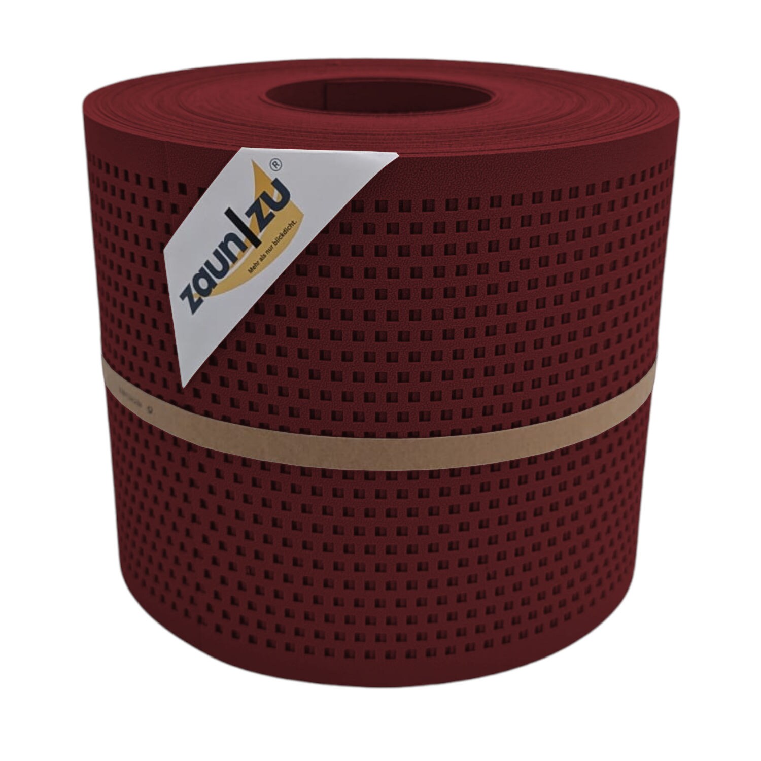 zaun|zu&reg; Sichtschutzstreifen Gelocht Quadrat Muster f&uuml;r Doppelstabmatten Bordeauxrot 26m - Bild 1
