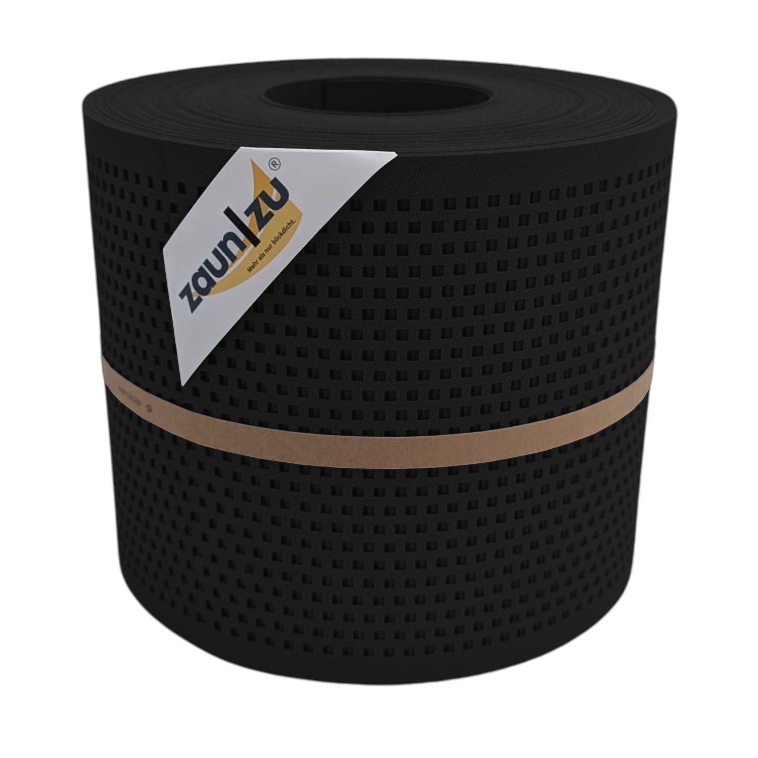 zaun|zu&reg; Sichtschutzstreifen Gelocht Quadrat Muster f&uuml;r Doppelstabmatten Schwarz 26m - Bild 1