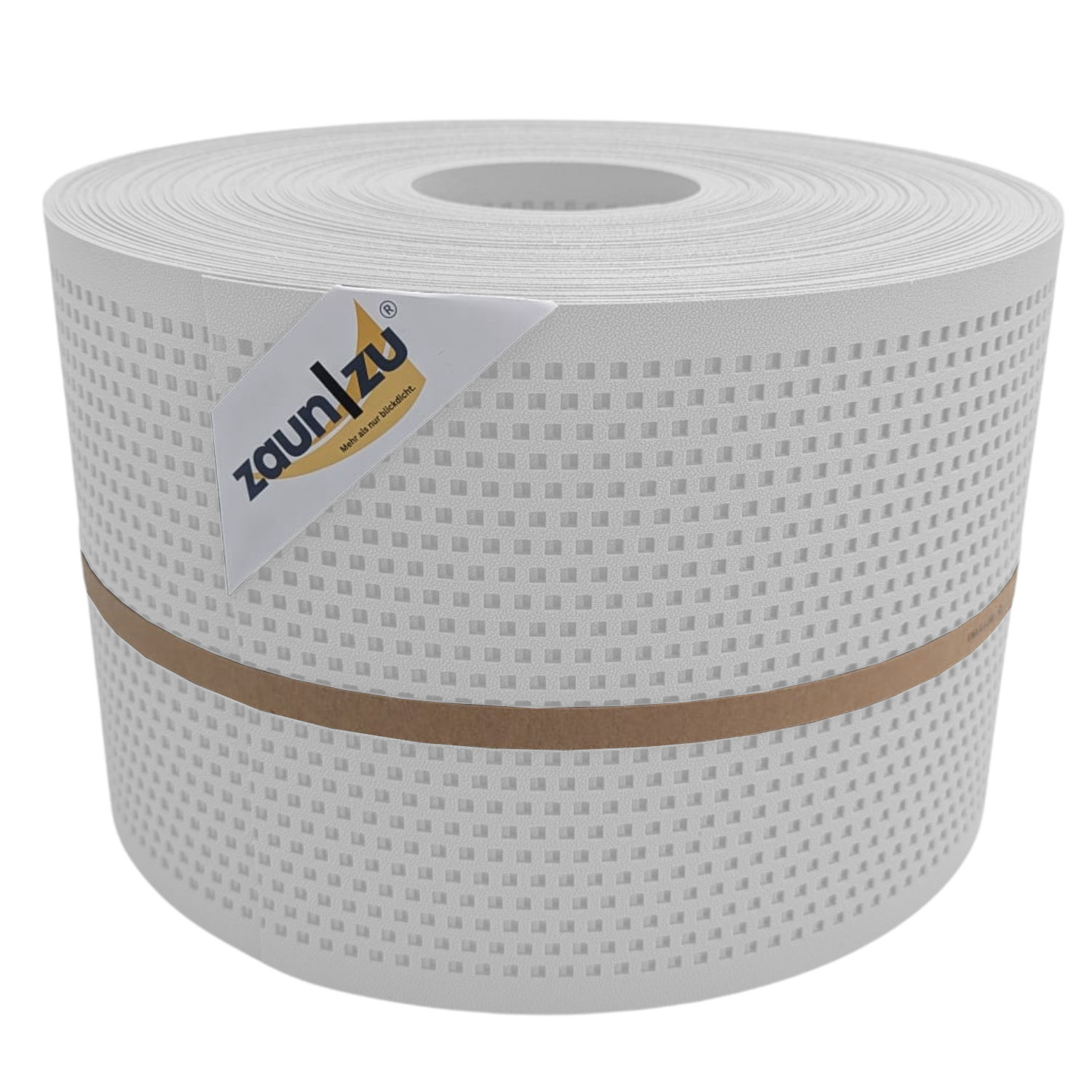 zaun|zu&reg; Sichtschutzstreifen Gelocht Quadrat Muster f&uuml;r Doppelstabmatten Wei&szlig; 50m - Bild 1