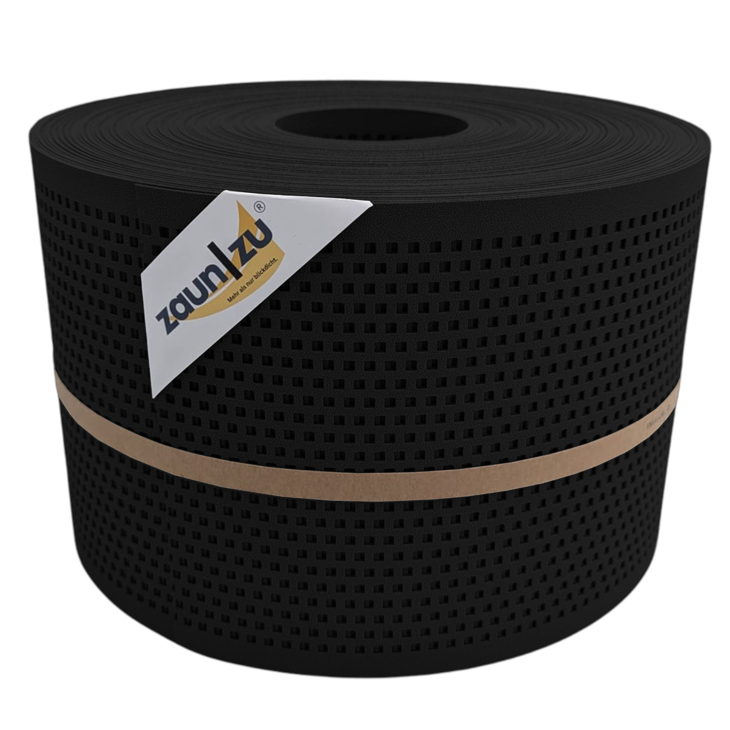 zaun|zu&reg; Sichtschutzstreifen Gelocht Quadrat Muster f&uuml;r Doppelstabmatten Schwarz 50m - Bild 1