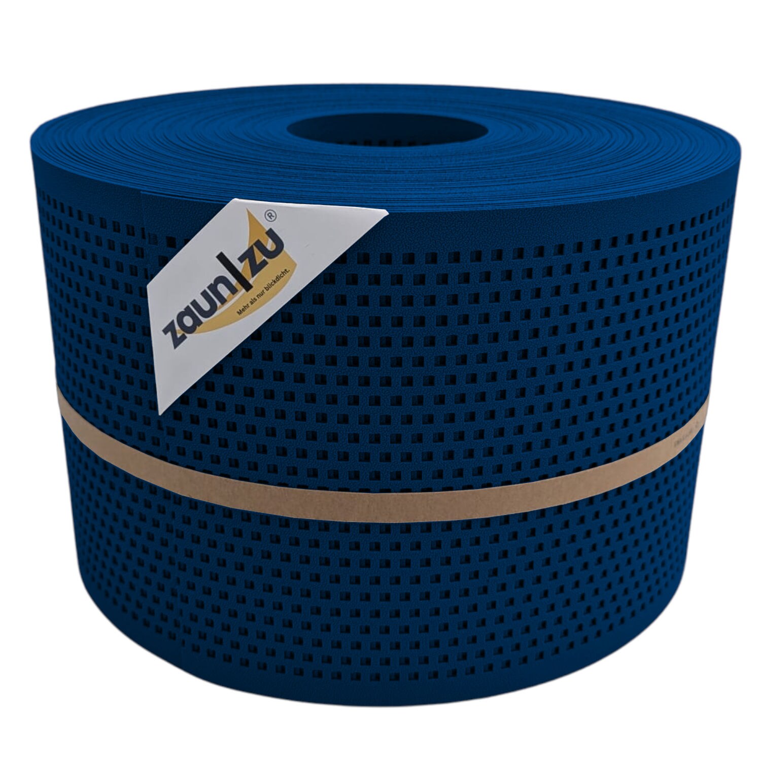zaun zu® Sichtschutzstreifen Gelocht Quadrat Muster für Doppelstabmatten Enzianblau 50m