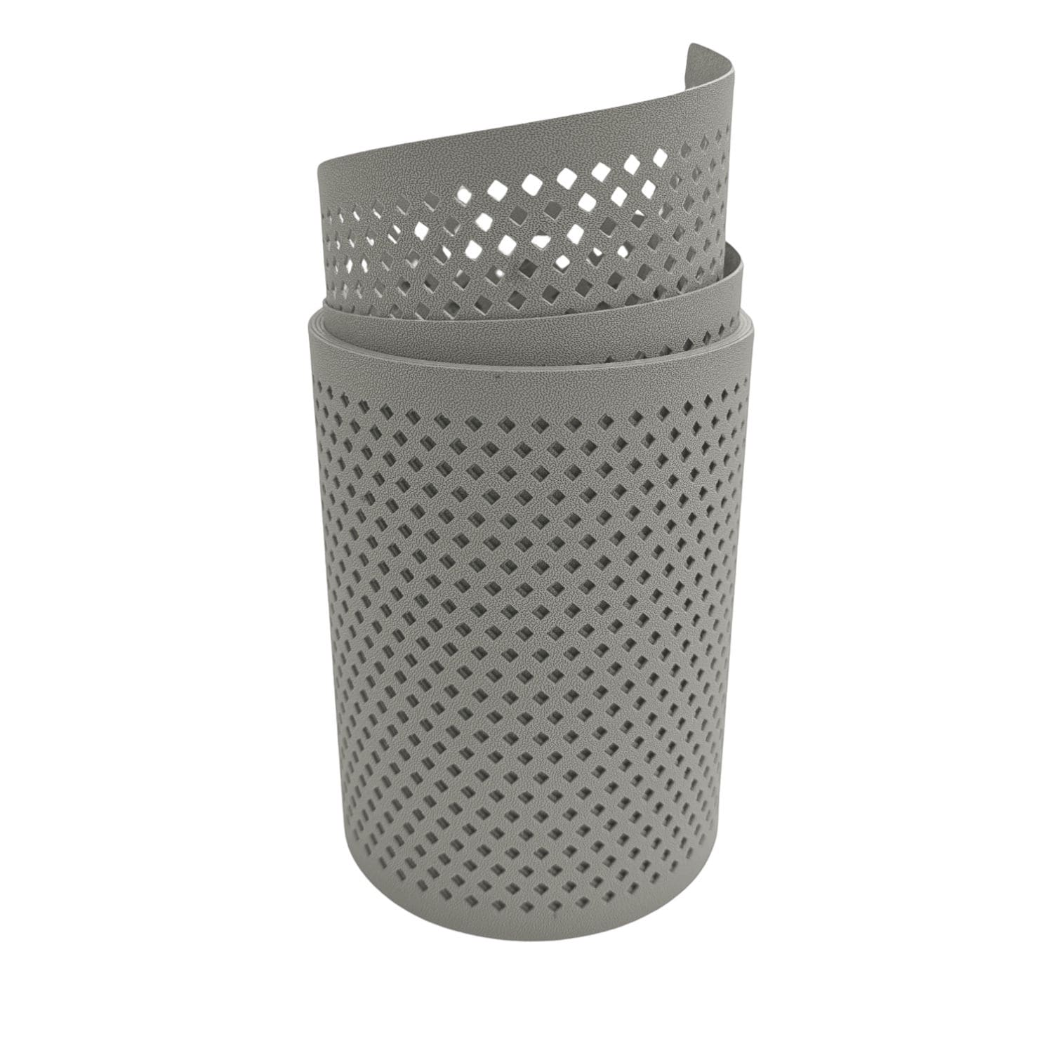 zaun|zu&reg; Sichtschutzstreifen Premium Gelocht Diamant-Muster f&uuml;r Doppelstabmatten Steingrau 2,55 m - Bild 1